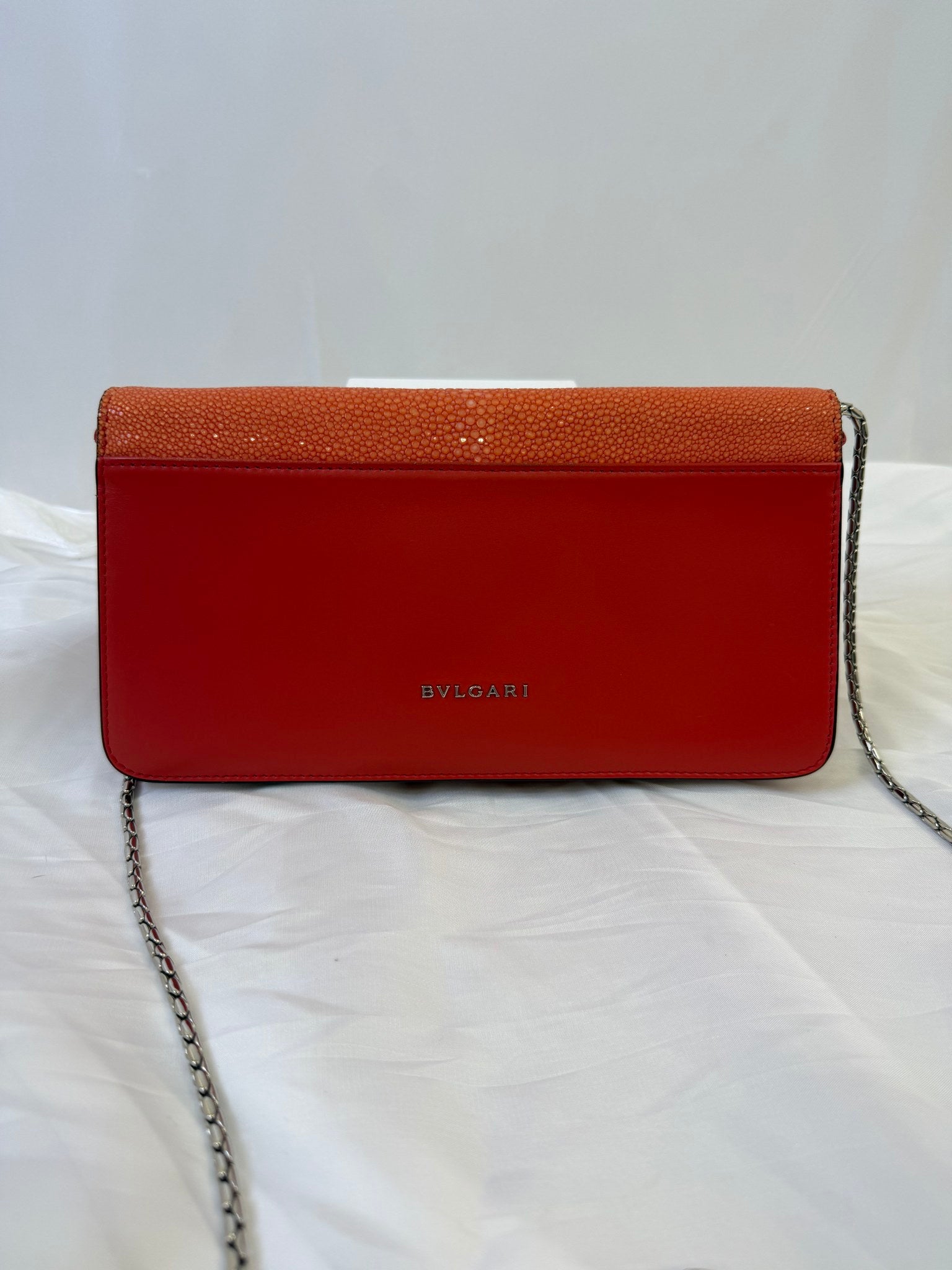 Bvlgari Orange Stingray Serpenti Bag