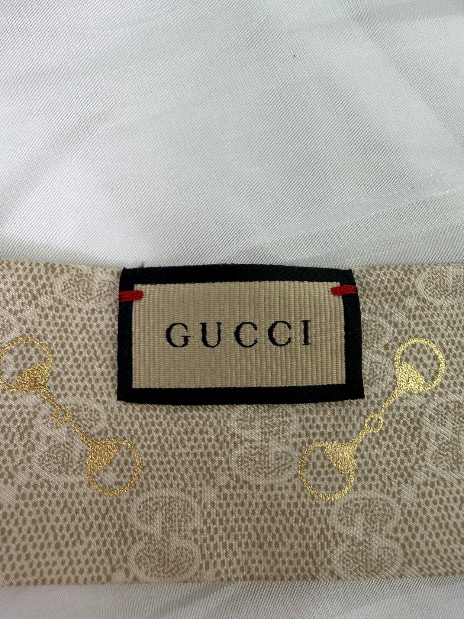 Gucci Beige And Pink Silk Horsebit Twilly