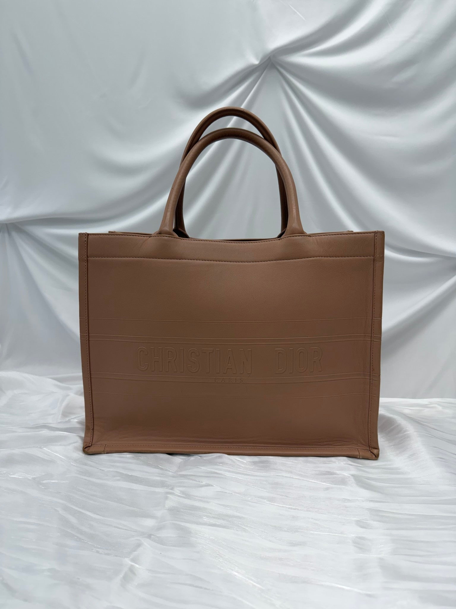 Christian Dior Nude Leather Medium Book Tote