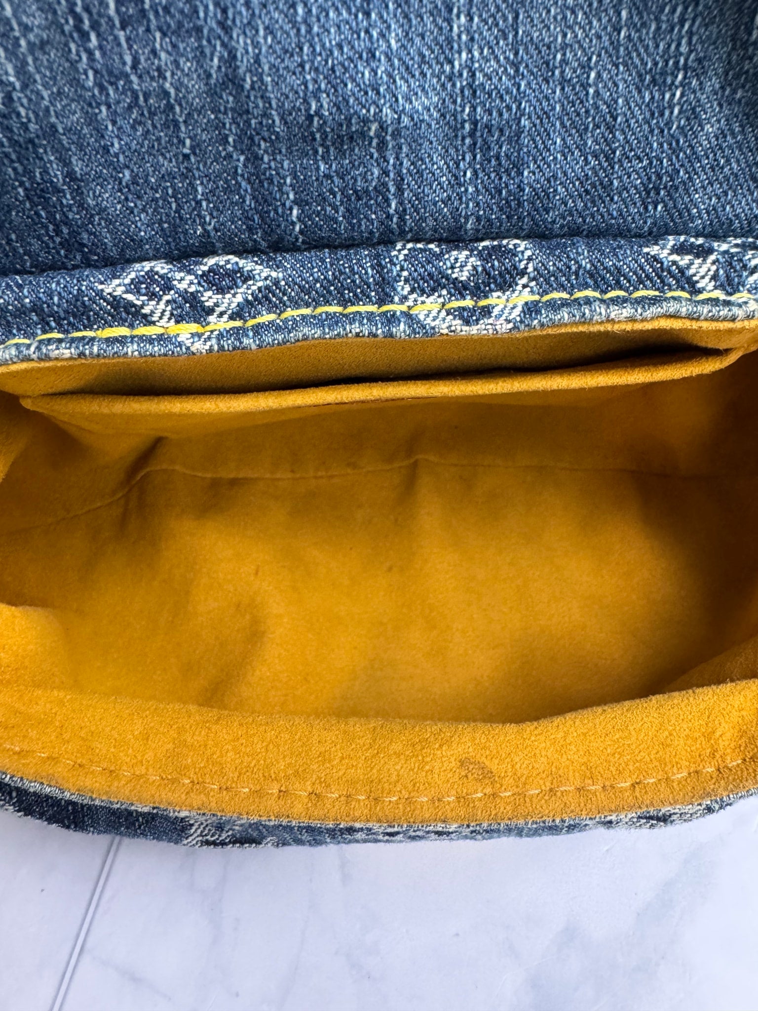 Louis Vuitton Blue Denim Monogram Mini Pleaty Shoulder Bag
