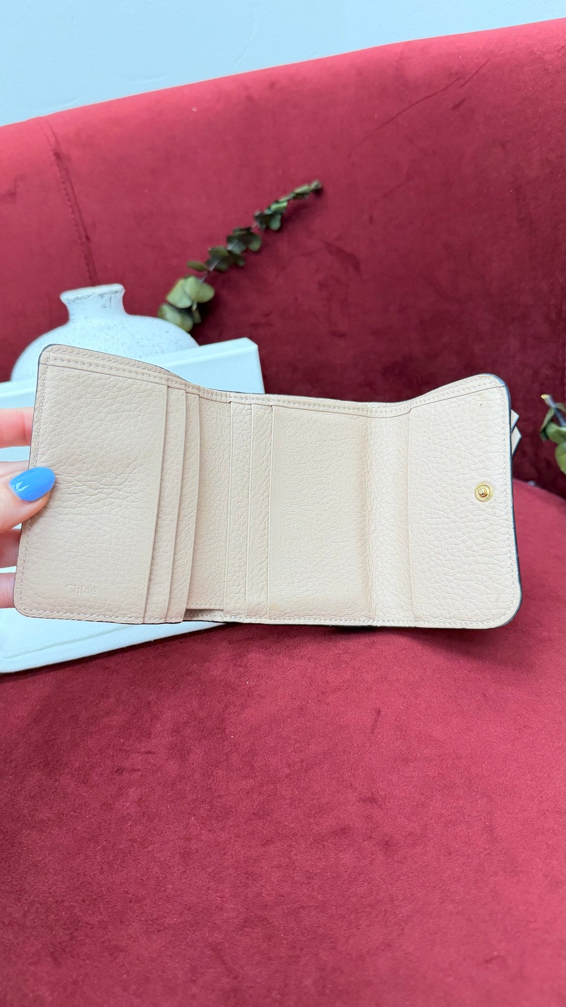 Chloe Pink Leather Alphabet Compact Wallet
