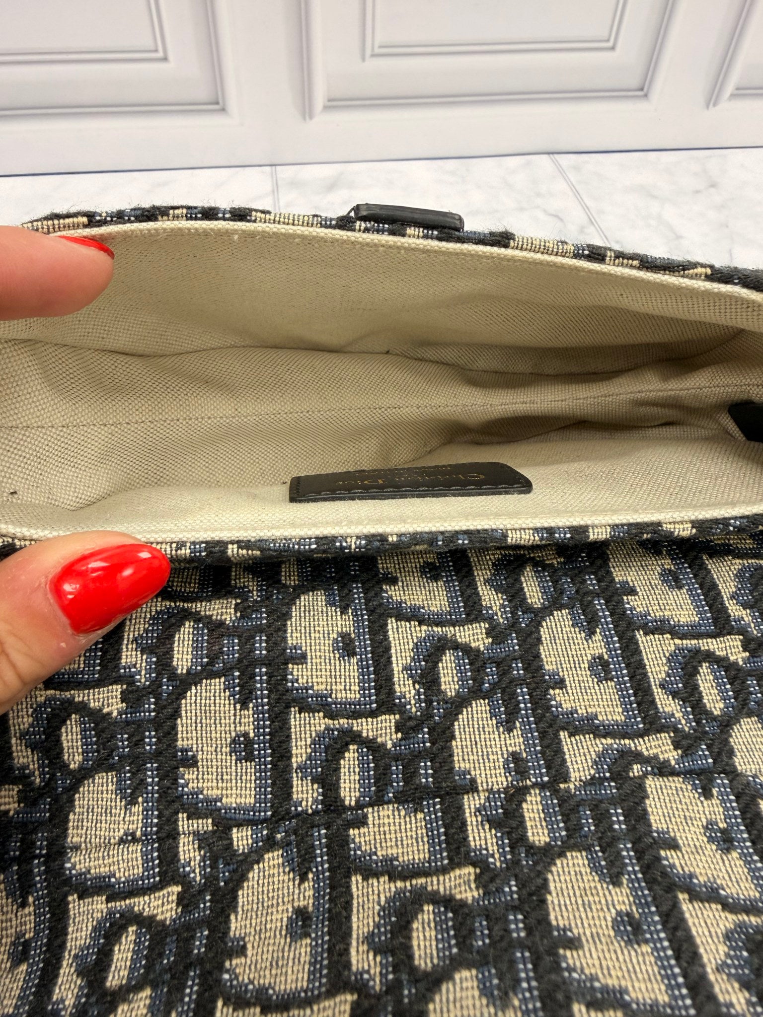 Christian Dior Oblique Jacquard Mini Saddle Bag 