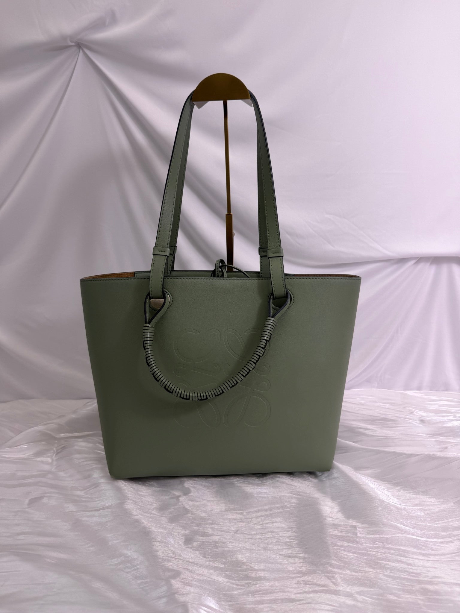 Loewe Eucalyptus Green Leather Anagram Tote Bag