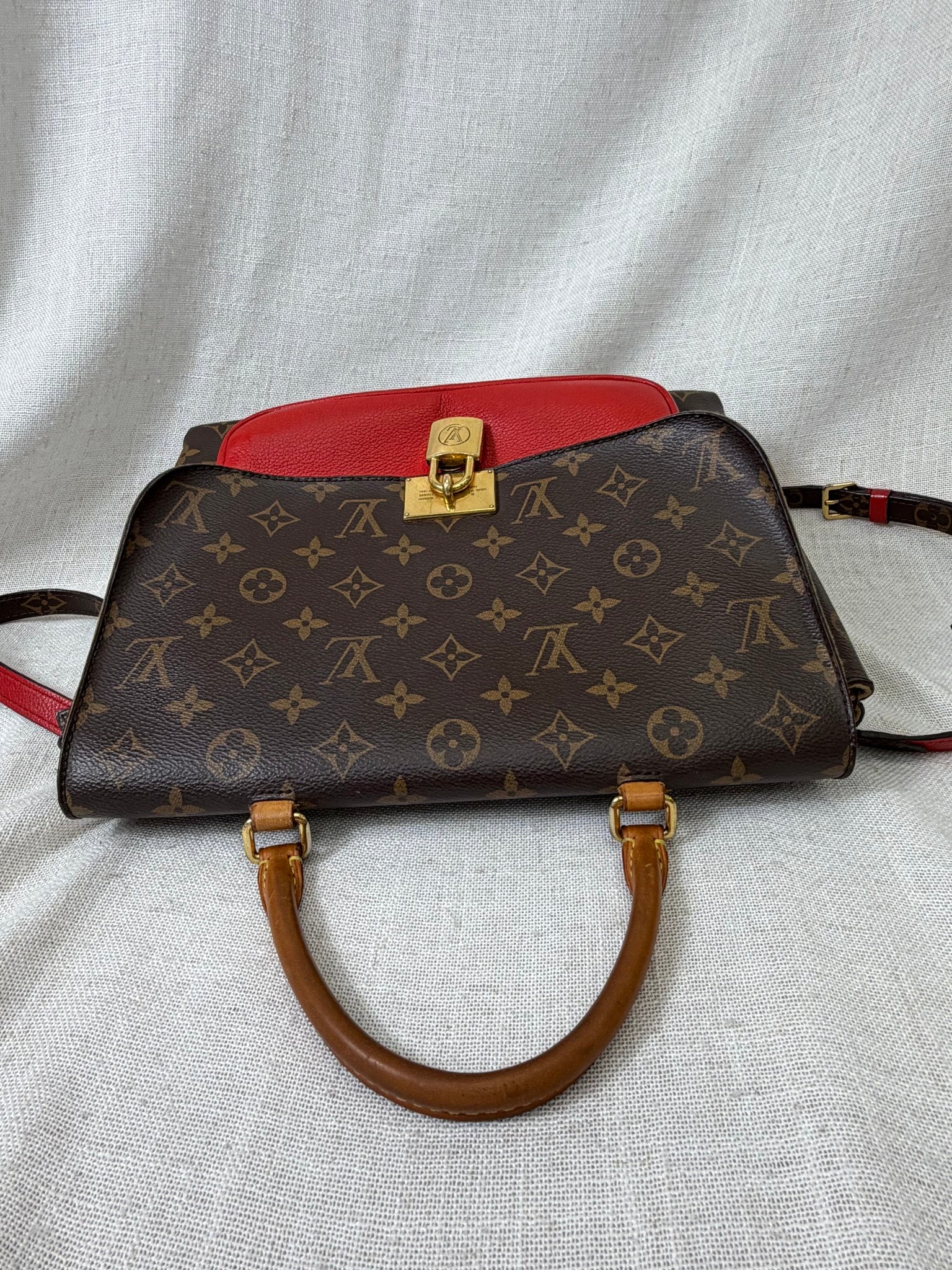 Louis Vuitton Monogram Red Leather Marignan Messenger Bag