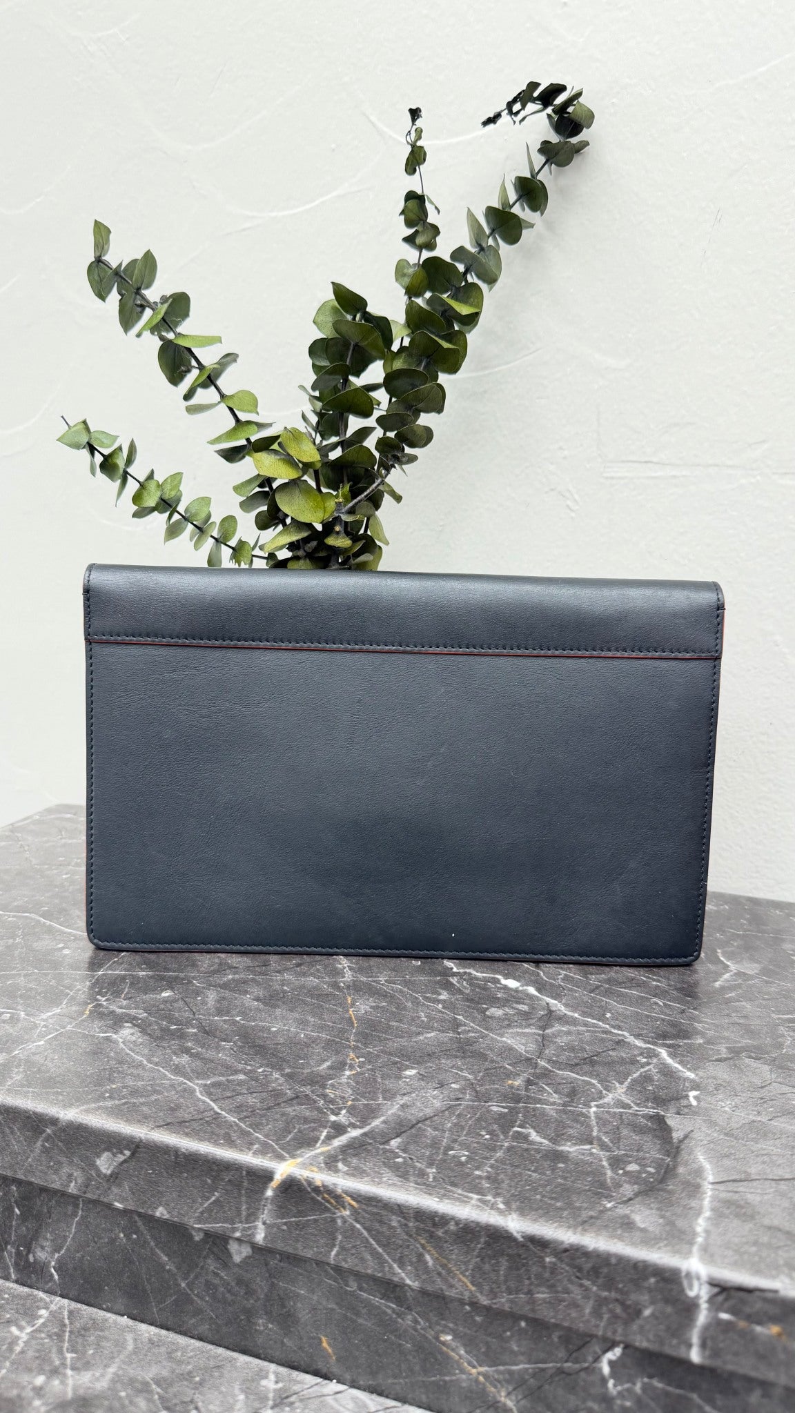 Celine Tricolor Leather & Suede Diamond Envelope Clutch
