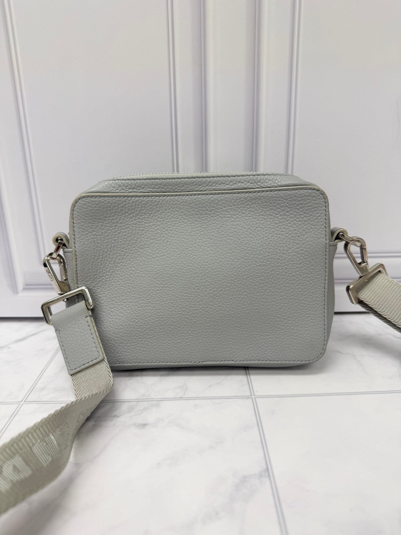 Christian Dior x Jordan Grey Grained Leather Wings Crossbody Bag