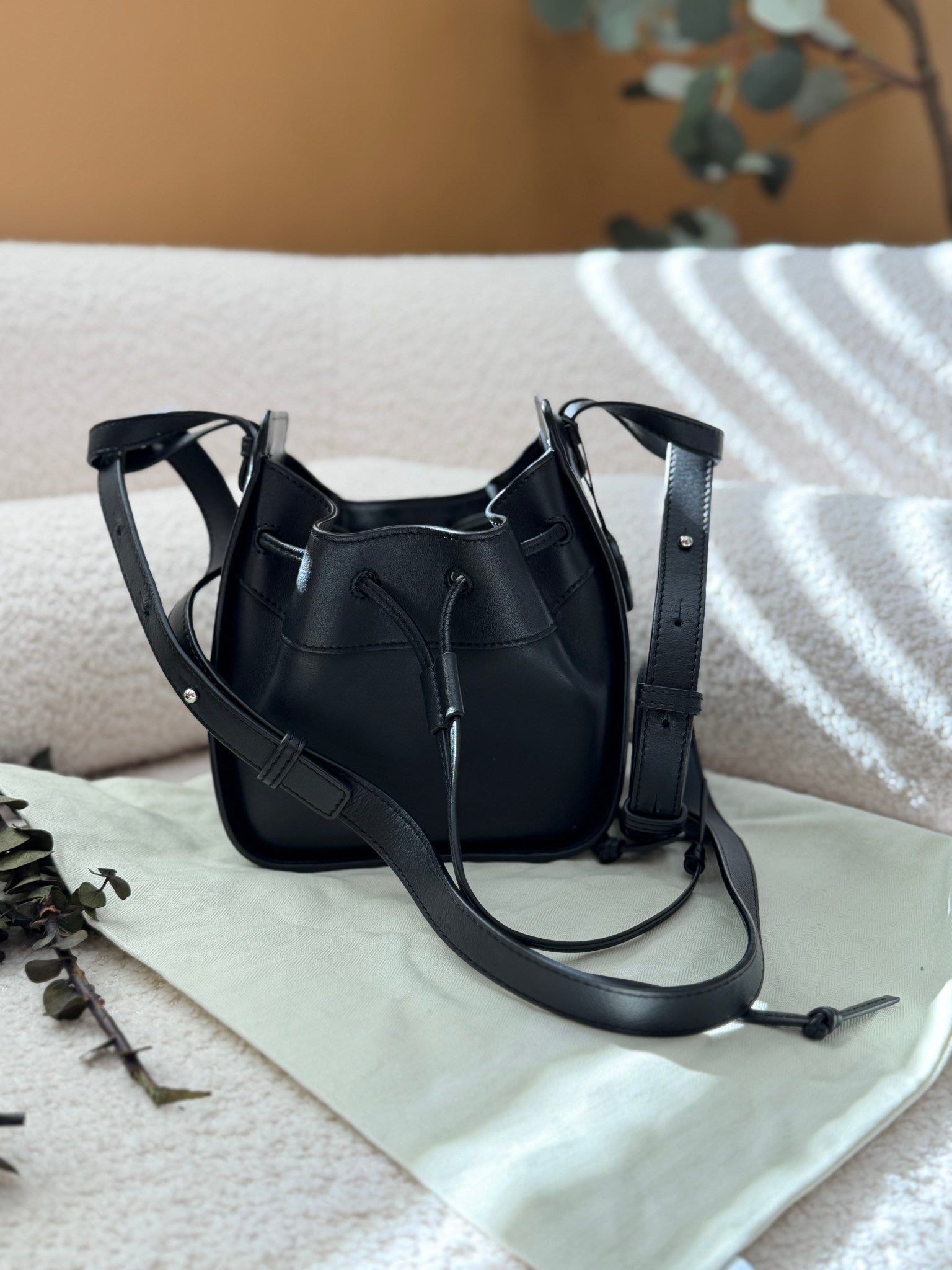Loewe Black Leather Mini Hammock Hobo