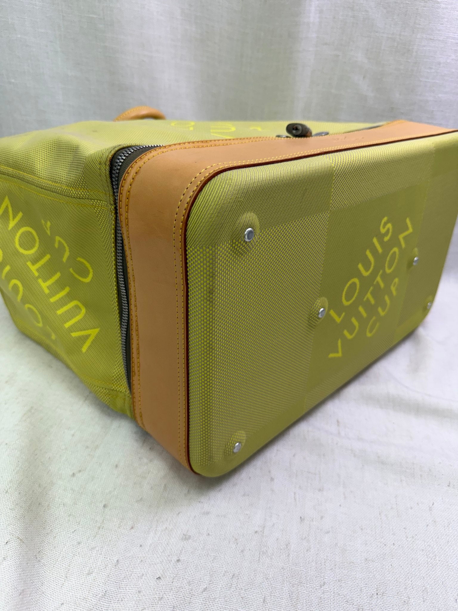 Louis Vuitton Lime Green Damier Geant Southern Cross Sac Sport Tote Bag