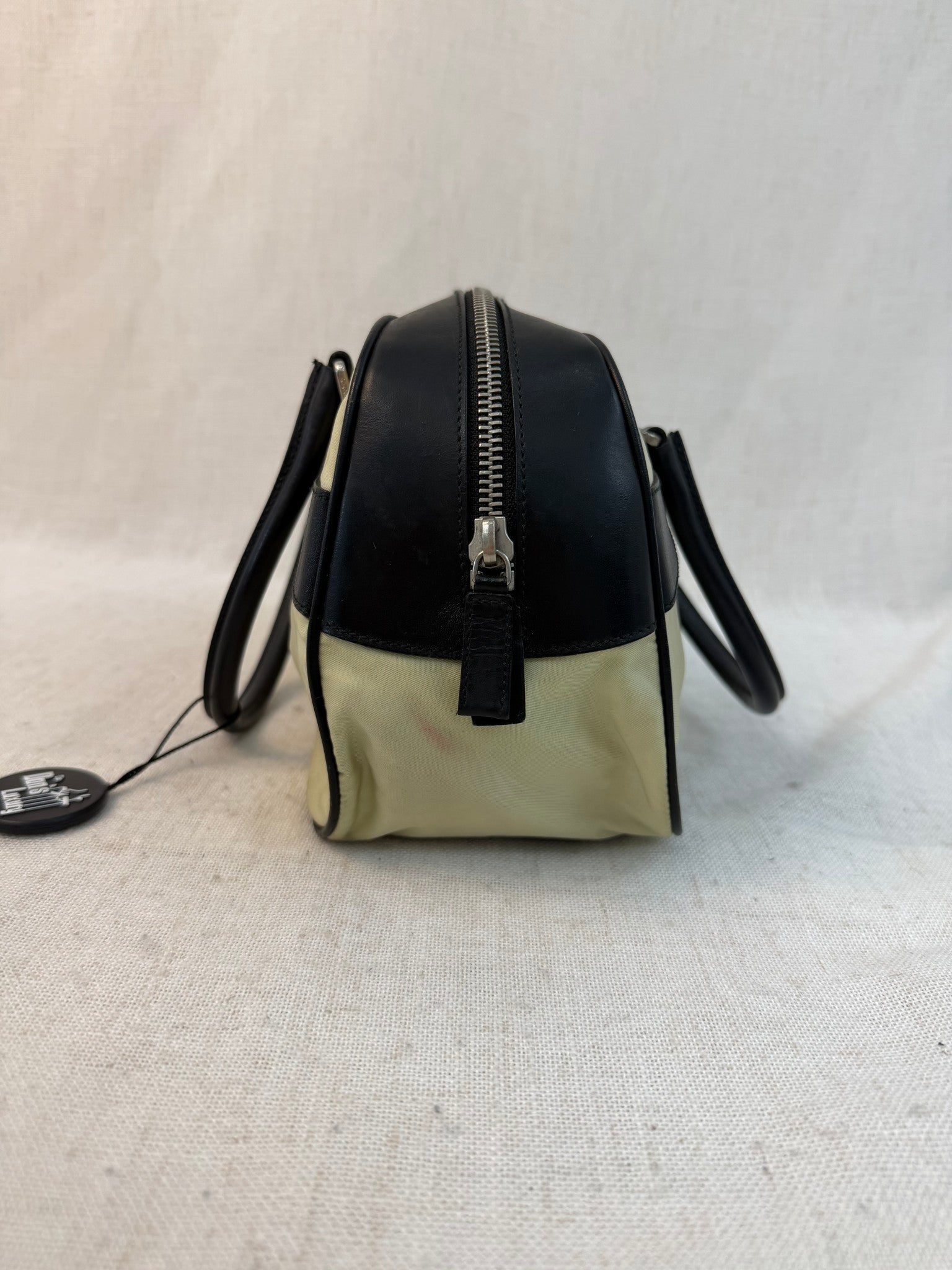 Prada Beige Nylon Small Bowler Bag