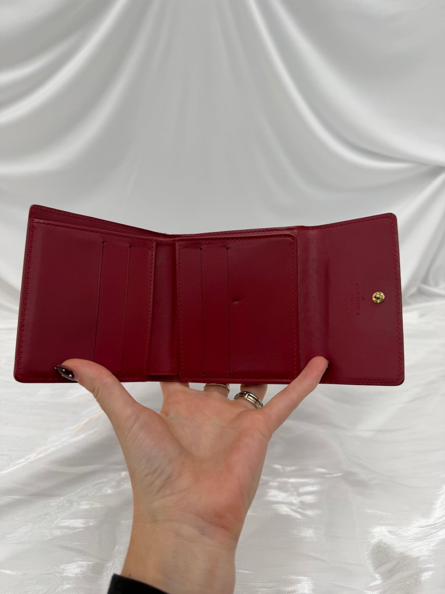 Louis Vuitton Red Vernis Elise Wallet