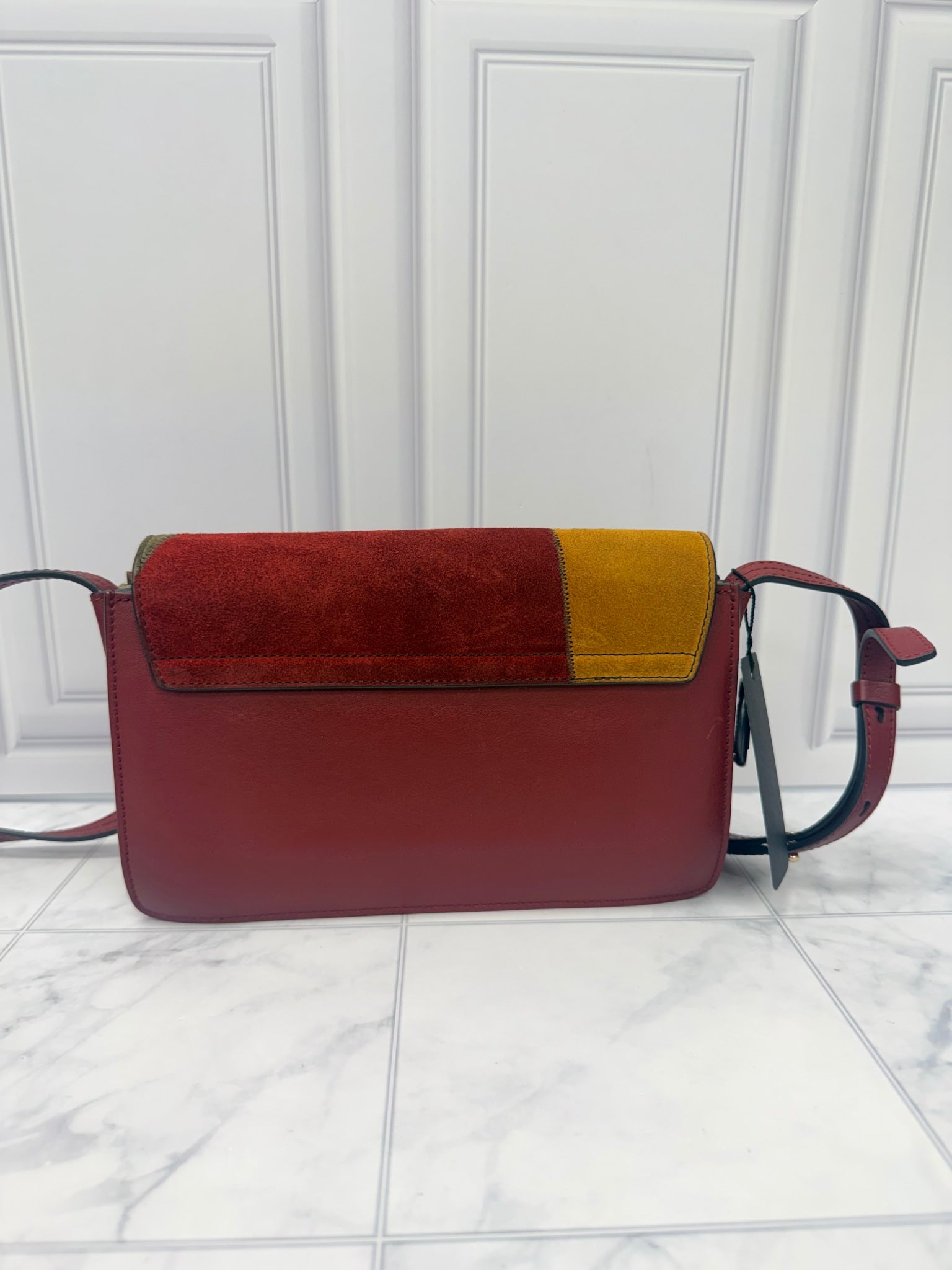 Chloe Multicolor Suede Leather Patchwork Small Faye Crossbody Bag