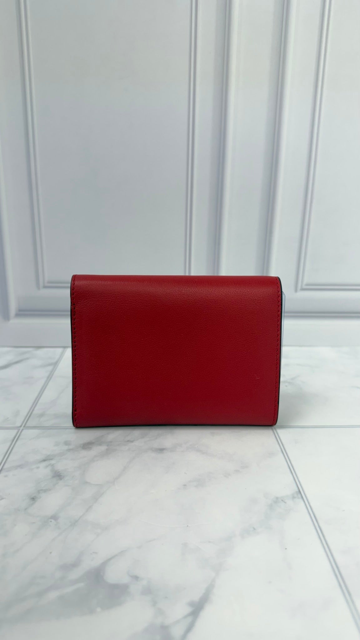 LIKE NEW - Loewe x Studio Ghibli Red Leather Spirited Away Compact Wallet 