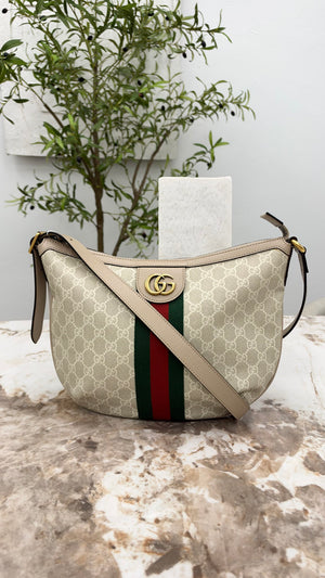 BRAND NEW - Gucci Cream GG Supreme Ophidia GG Small Shoulder Bag