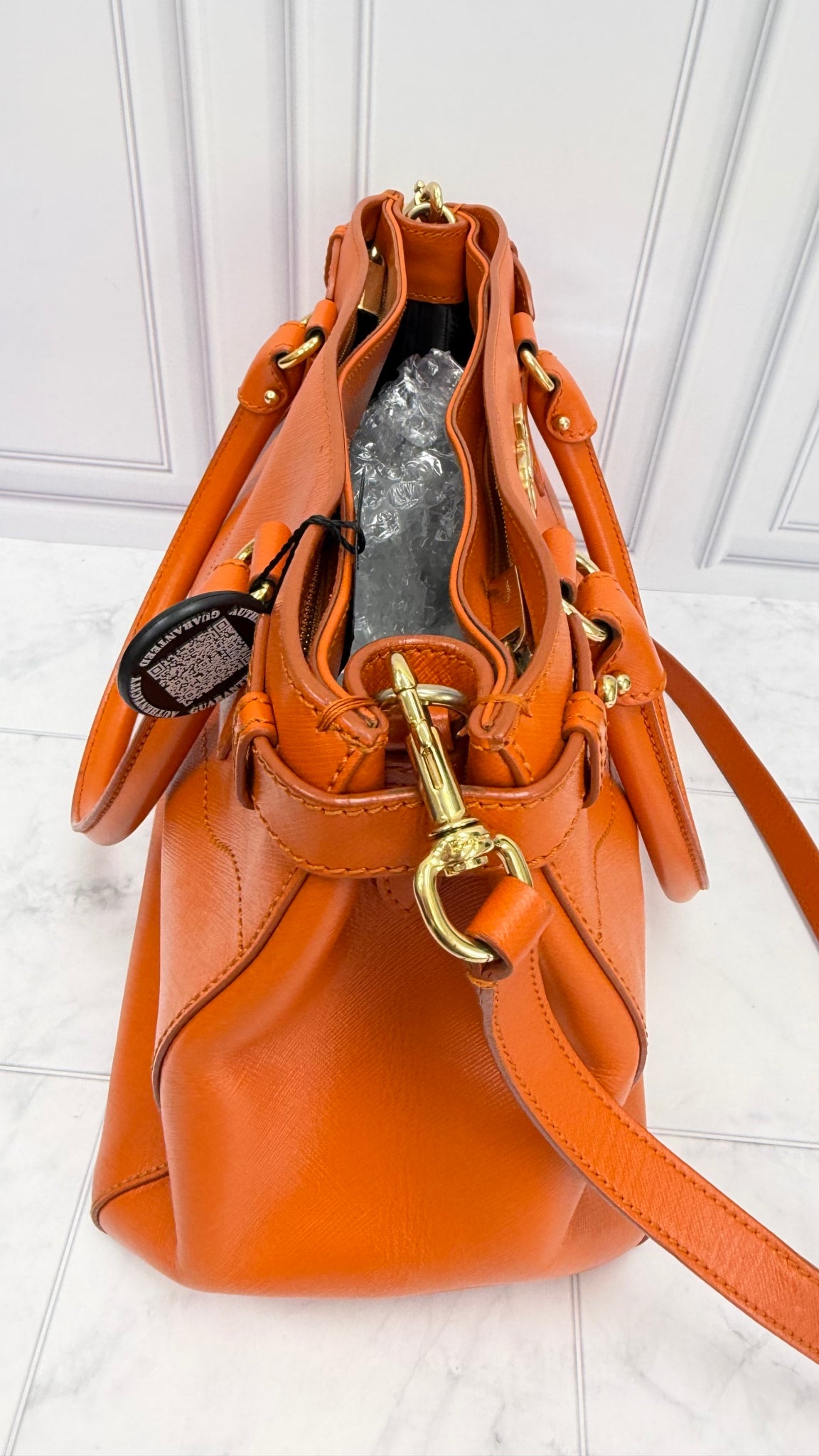 Salvatore Ferragamo Orange Leather 2way Bag