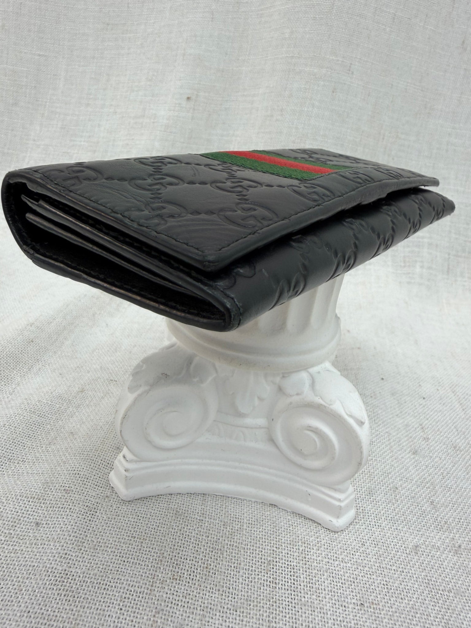 Gucci Black Guccisima Leather Sherry Long Wallet