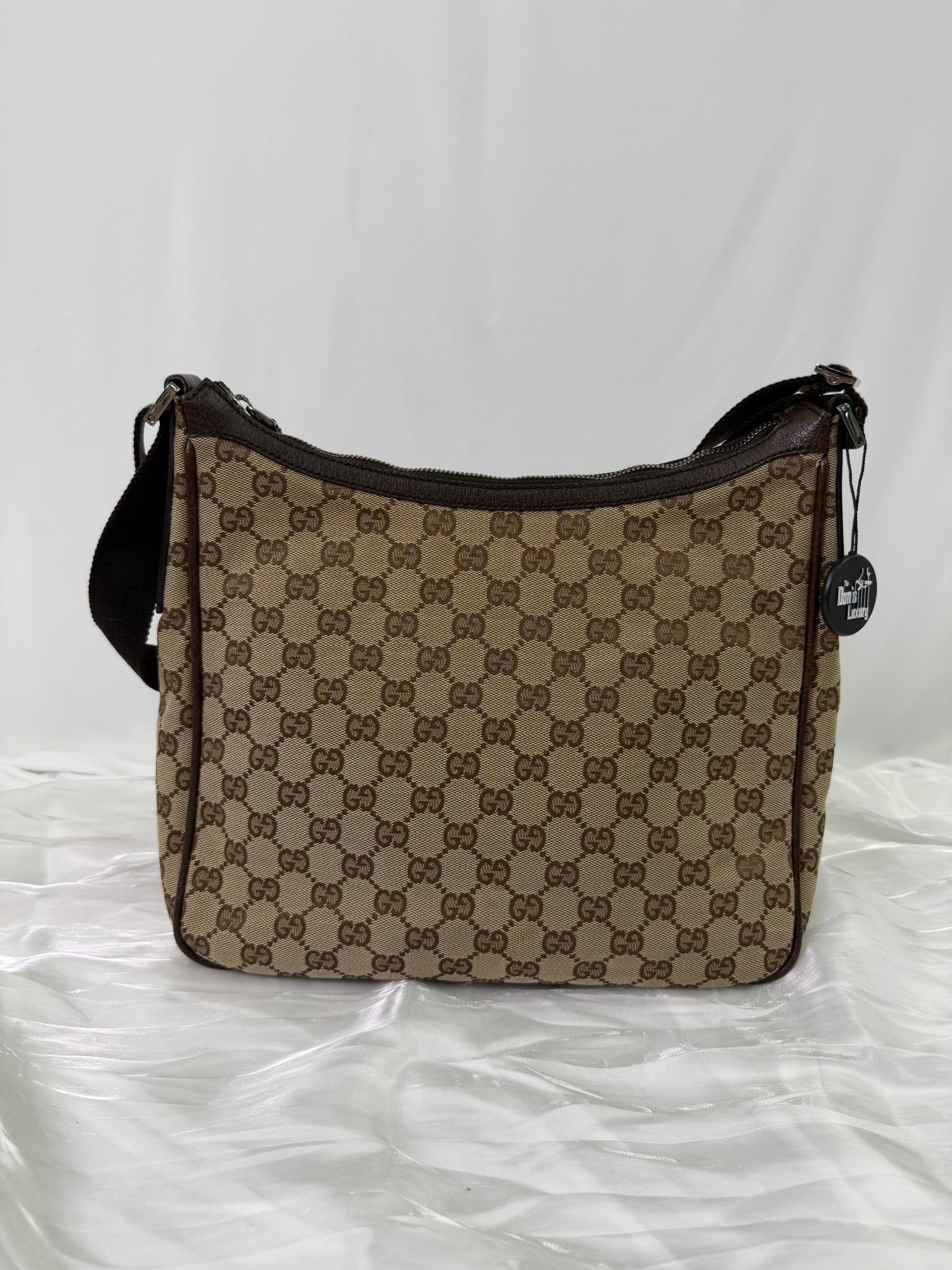 Gucci Brown Canvas GG Print Shoulder Bag
