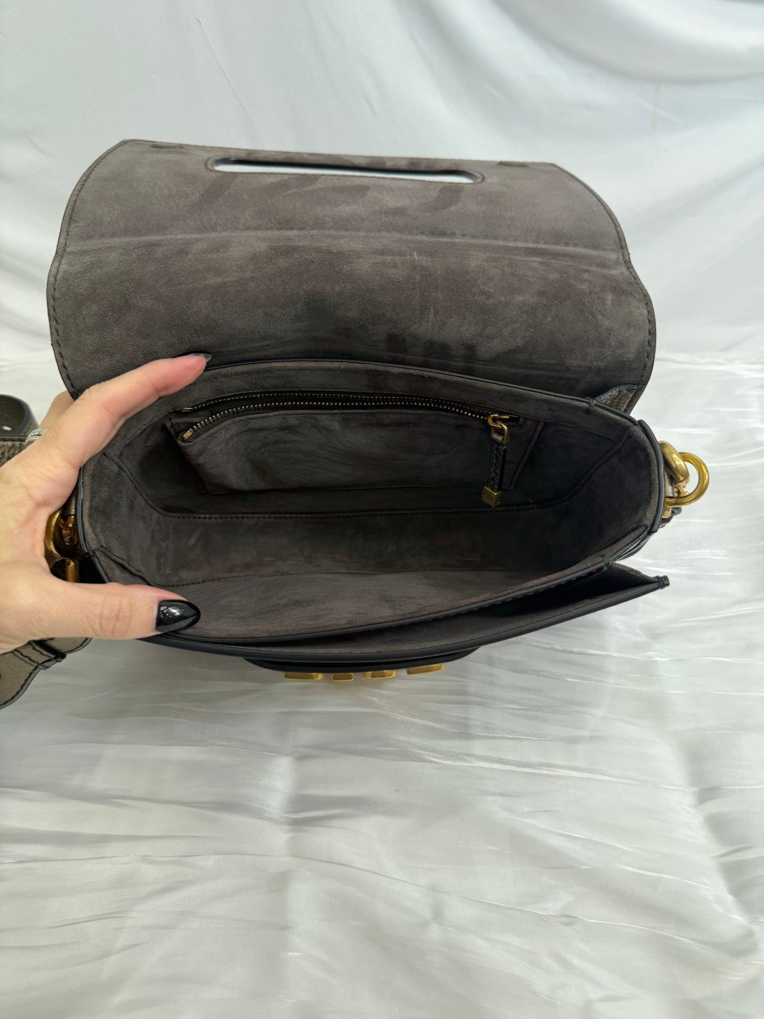 Christian Dior Metallic Bronze Grained Calfskin Crossbody