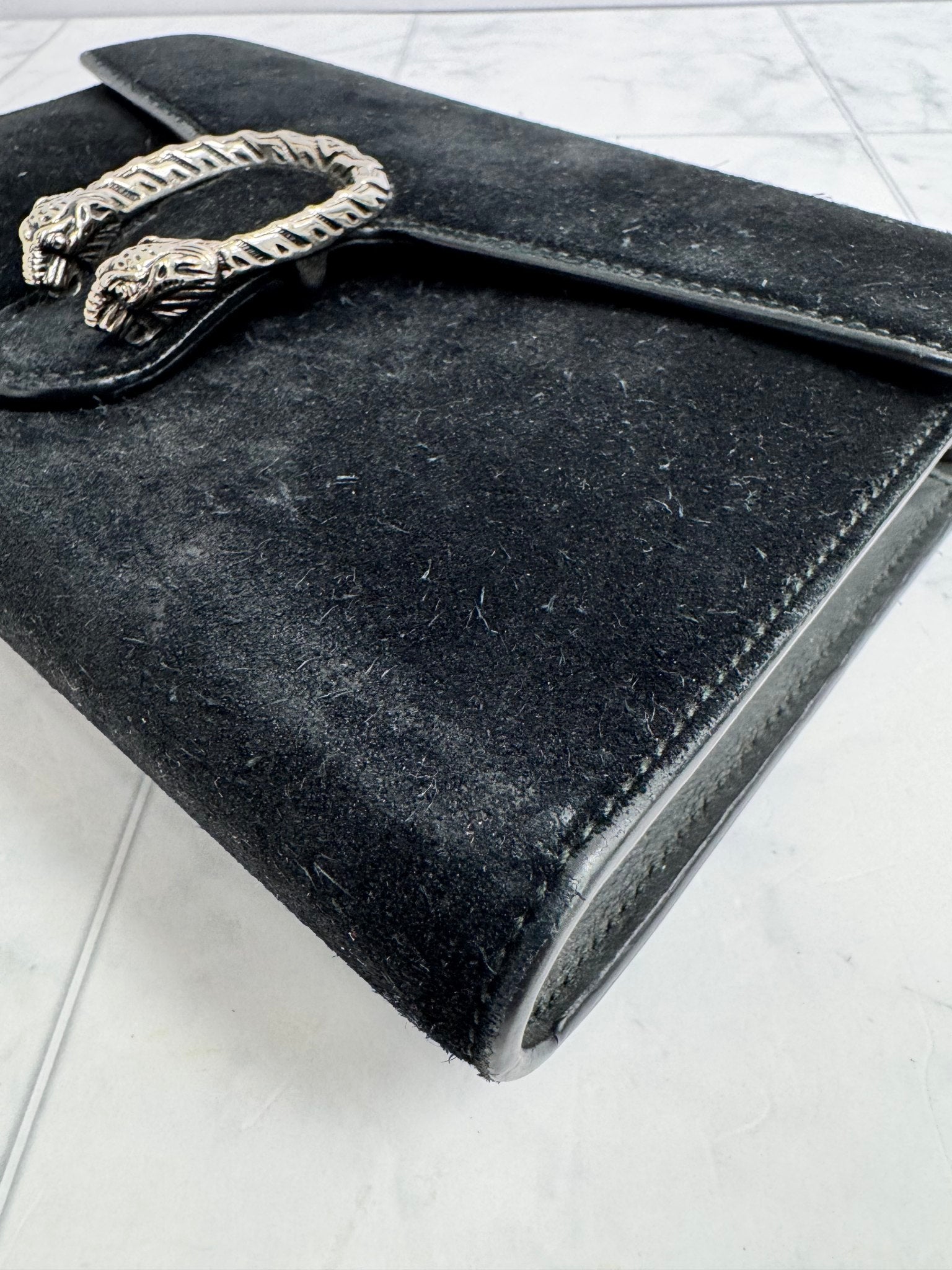 Gucci Black Suede Dionysus Crossbody Bag