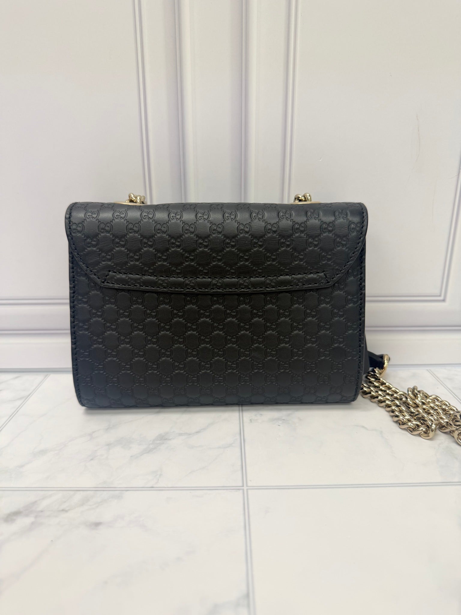 Gucci Black Microguccissima Mini Emily Chain Crossbody