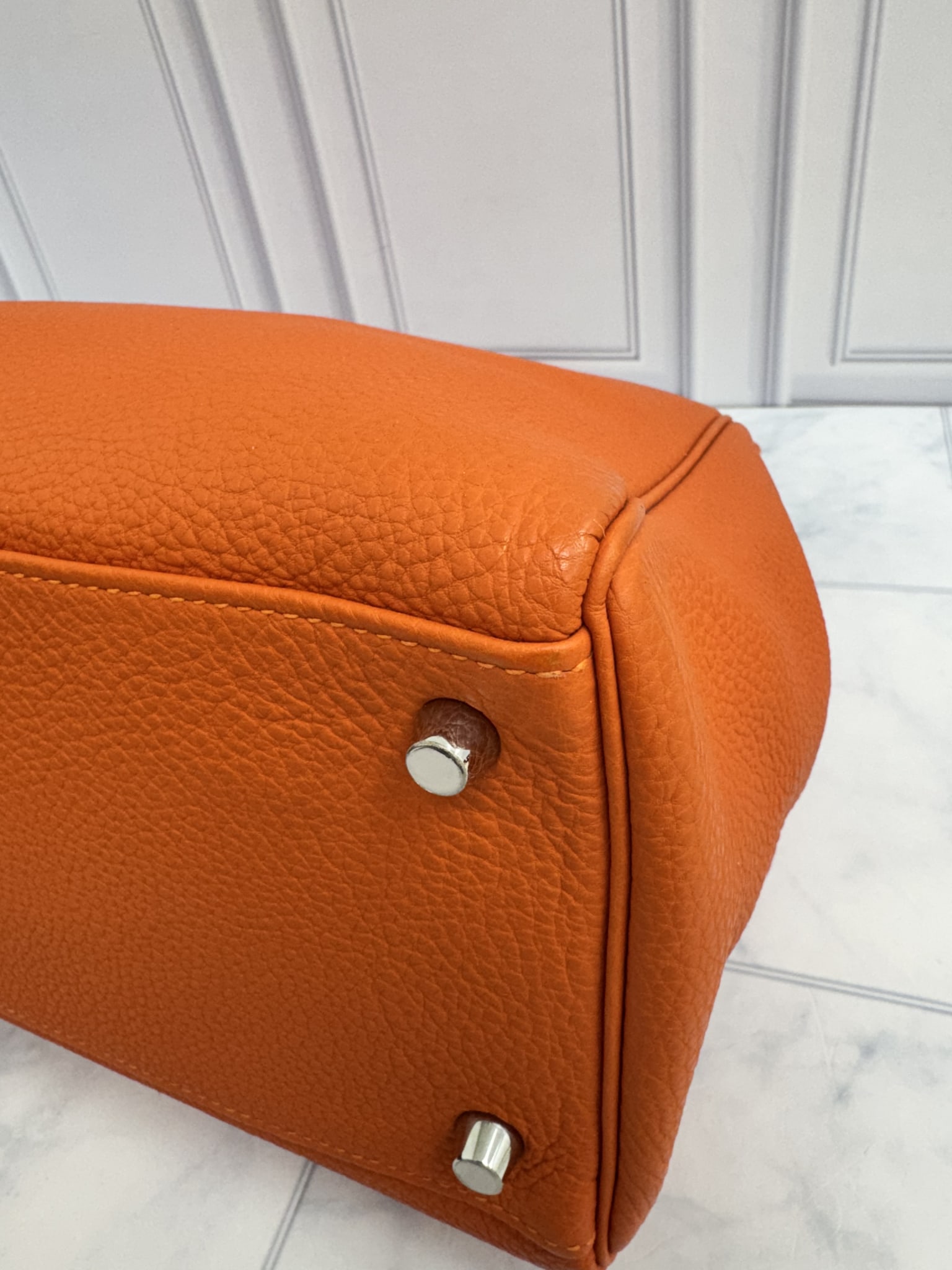 Hermes Orange Togo Leather Kelly Retourne 35