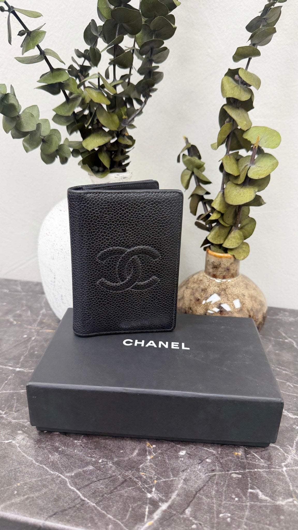Chanel Black Caviar Leather Pocket Organizer