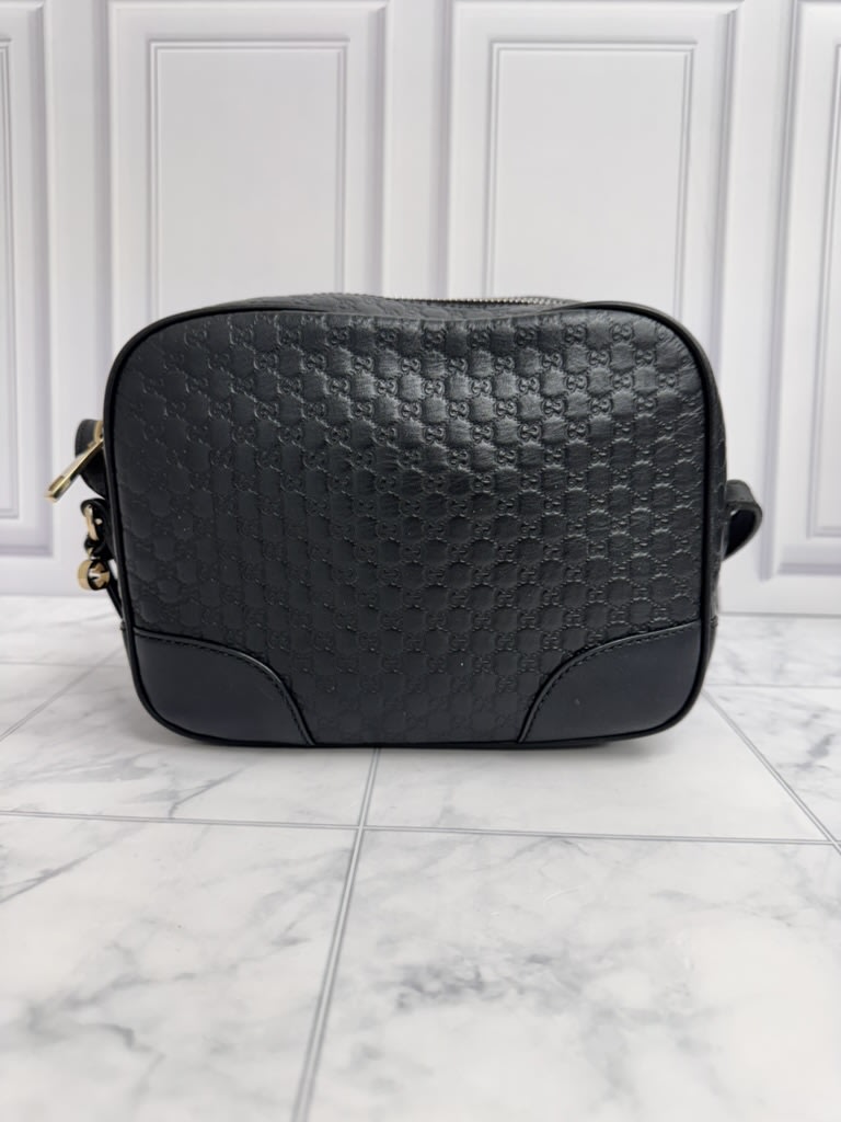 Gucci Black Microguccissima Leather Bree Messenger Mini Shoulder Bag