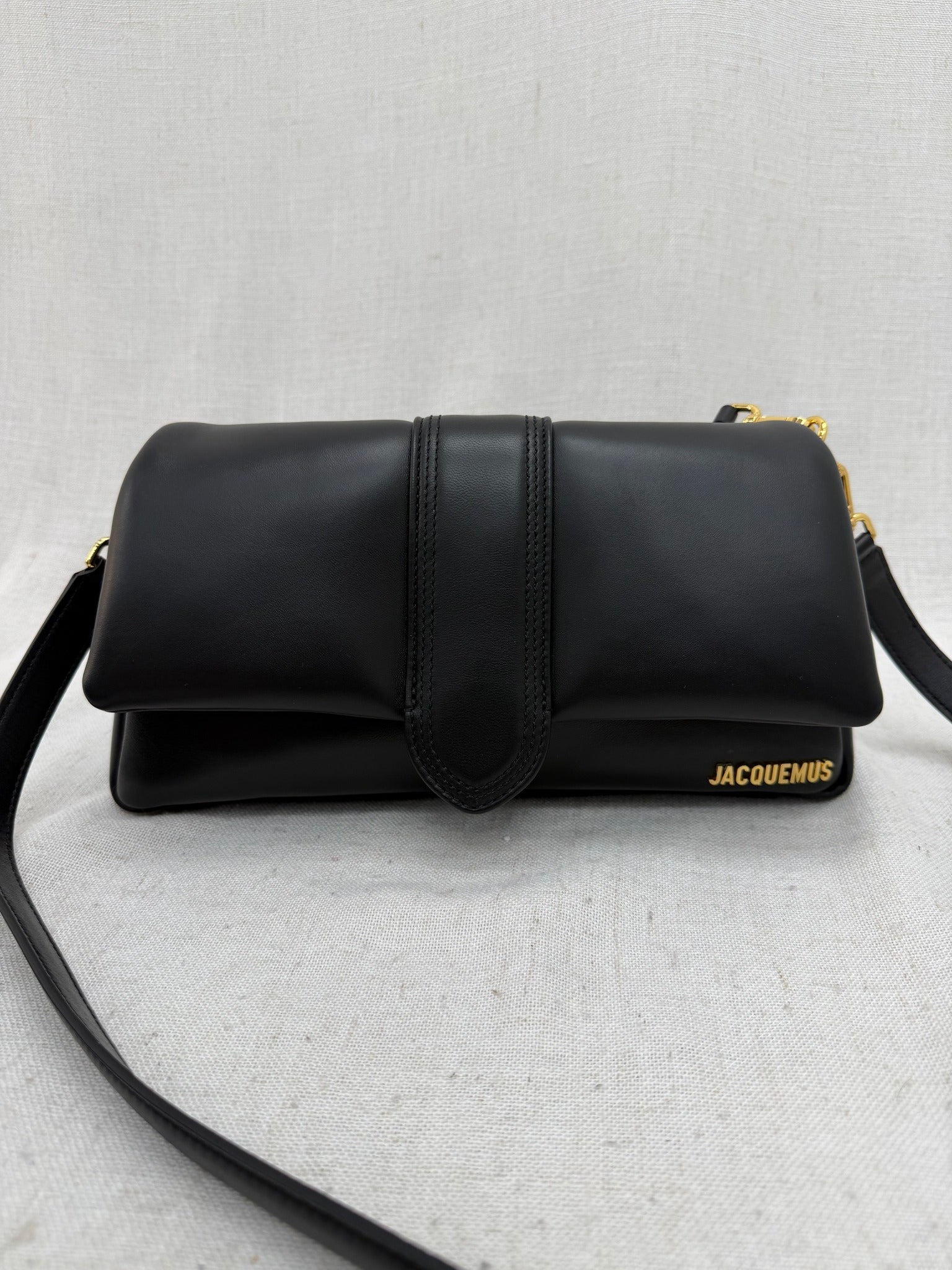 LIKE NEW - Jacquemes Black Leather Le Bambimou 2Way Bag