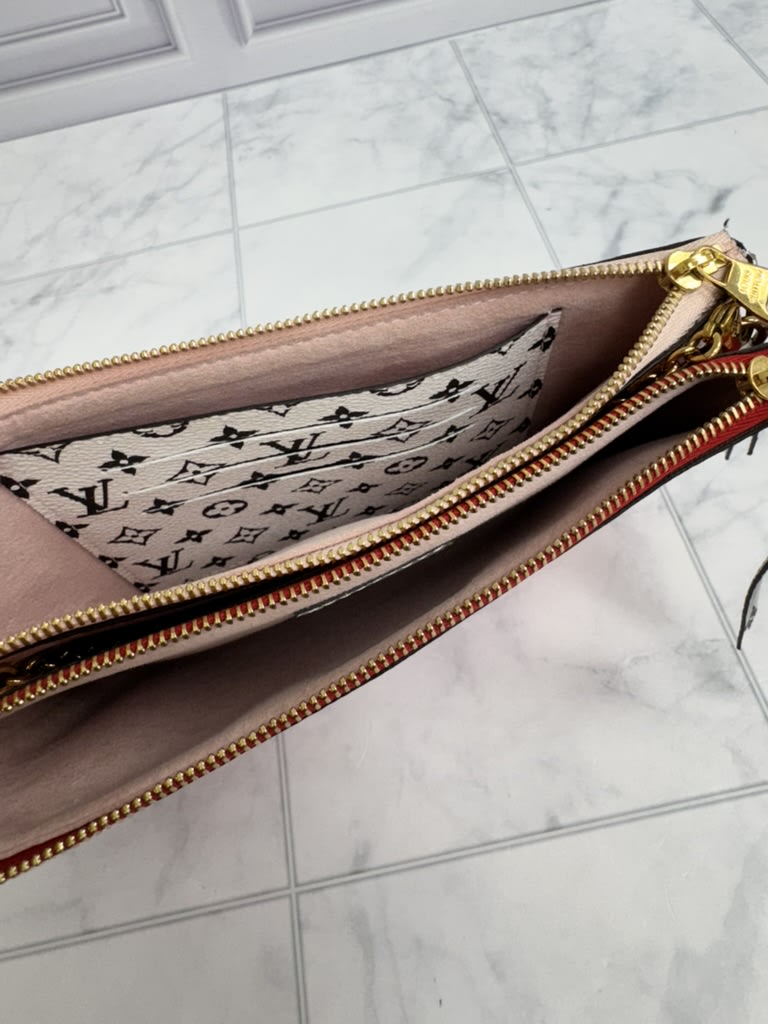 Louis Vuitton Red And Pink Monogram Giant Pochette Accessoires