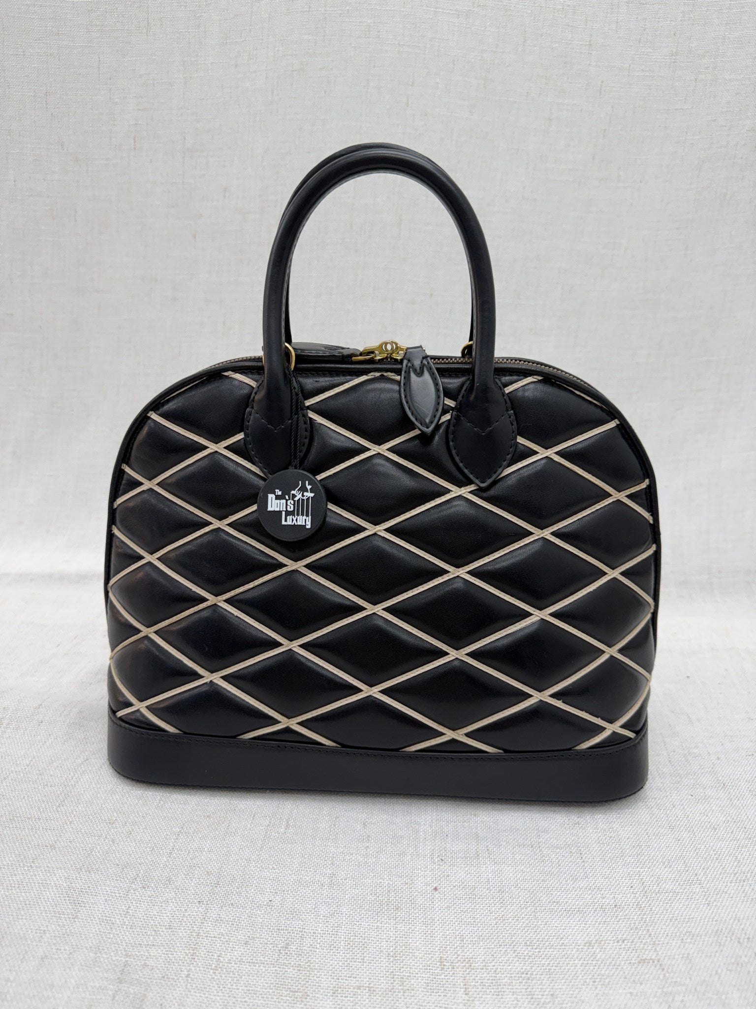 Louis Vuitton Black Leather Malletage Alma PM 