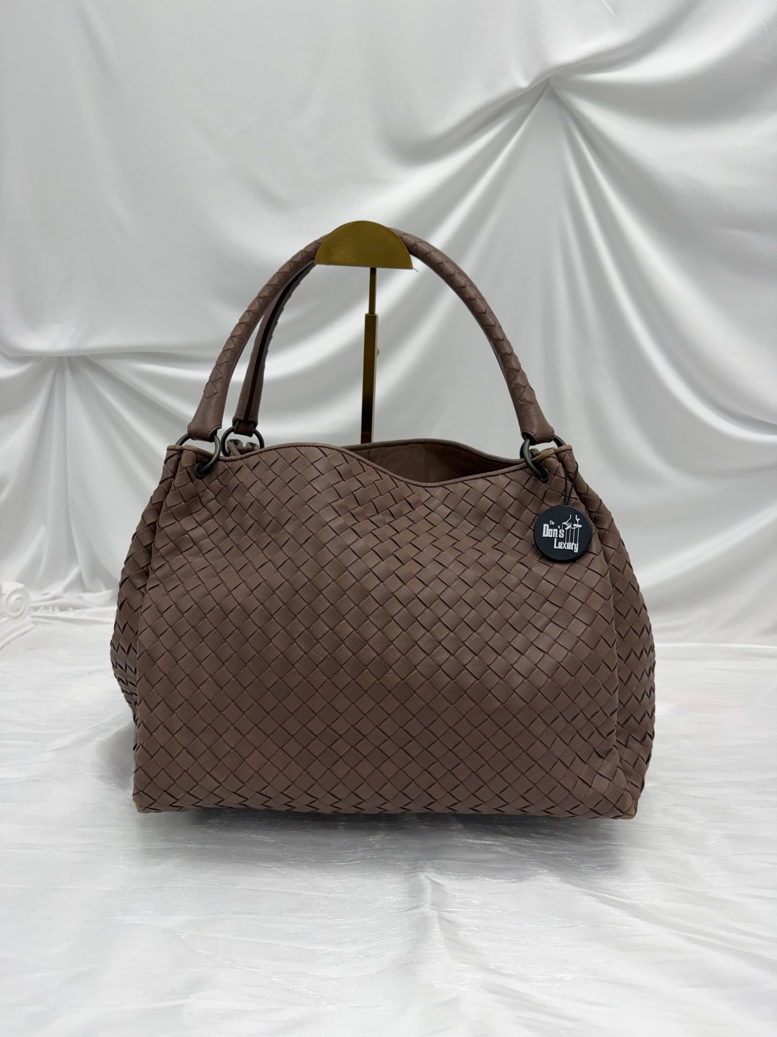 Bottega Veneta Dark Mauve Intrecciato Leather Parachute Shoulder Bag