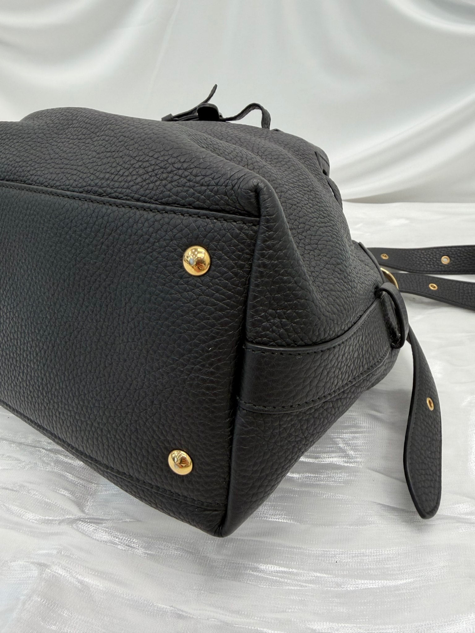 Salvatore Ferragamo Black Leather Crossbody Bucket Bag