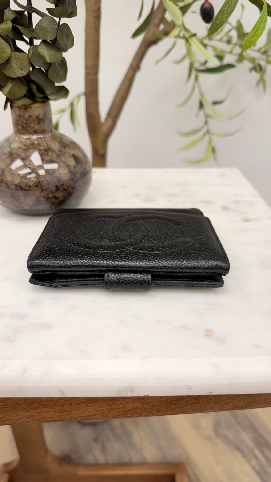 Chanel Black Caviar Timeless Compact Wallet