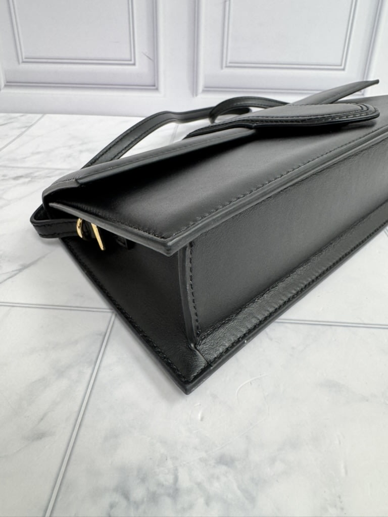 BRAND NEW - Jacquemus Black Leather Le Bambino Long Shoulder Bag
