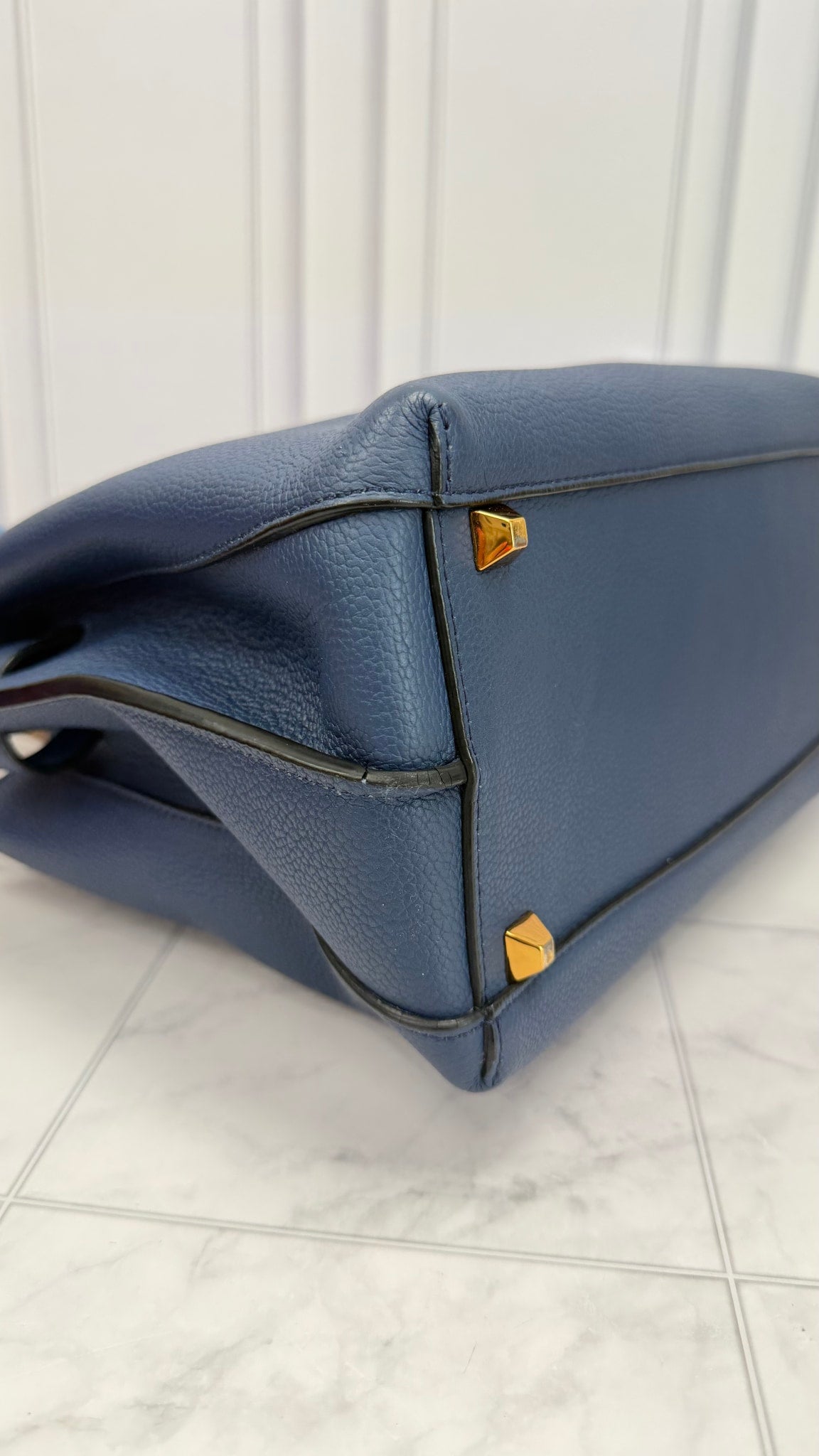 MCM Blue Leather Medium Milla 2Way Bag