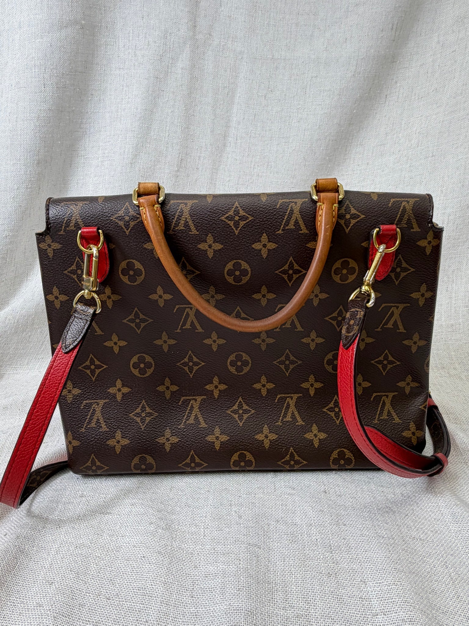 Louis Vuitton Monogram Red Leather Marignan Messenger Bag