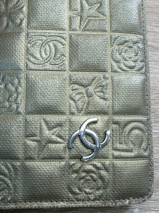 Chanel Metallic Gold Quilted Leather Precious Symbols Wallet