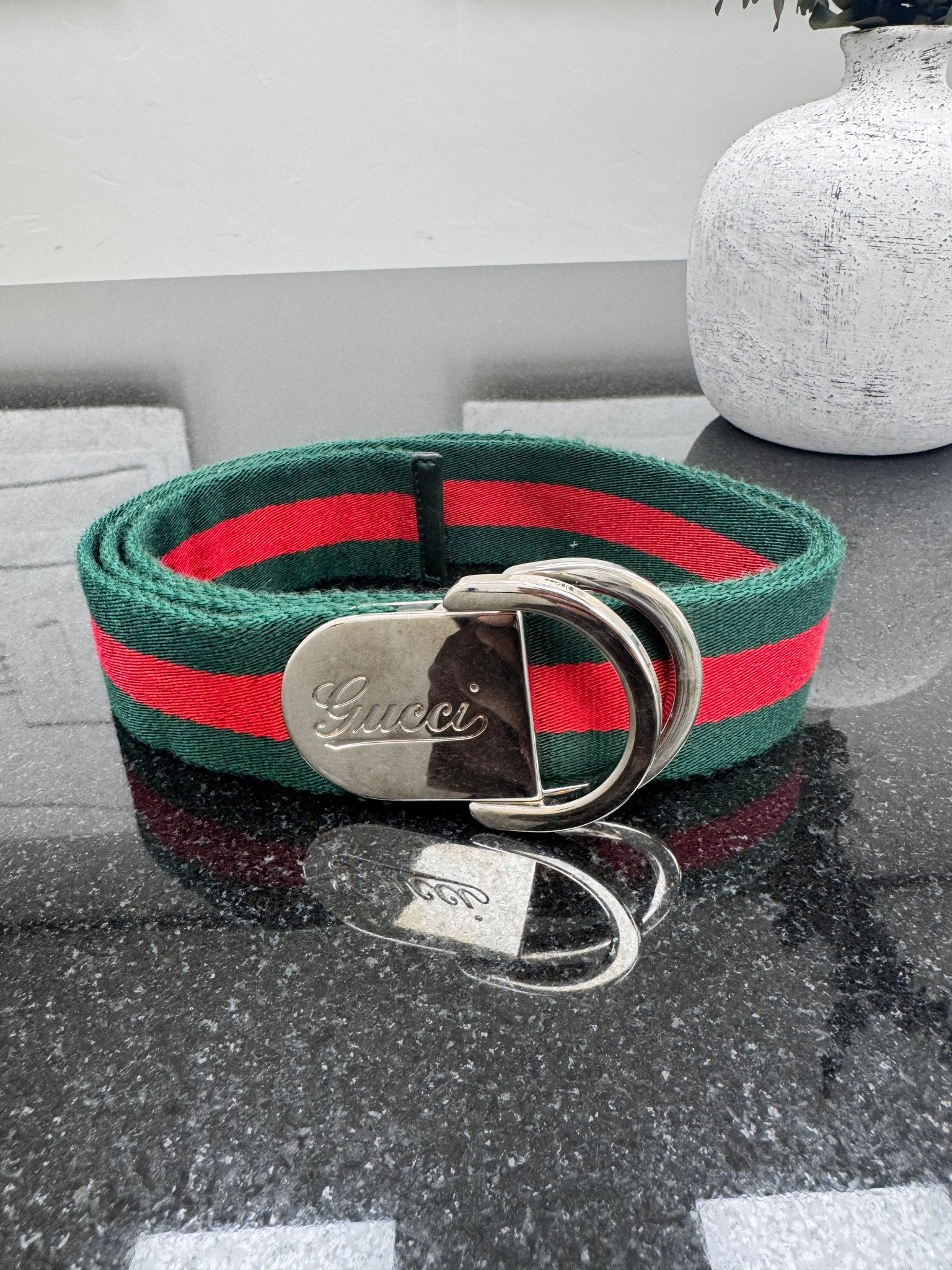 Gucci Web Canvas Belt Size 95/38