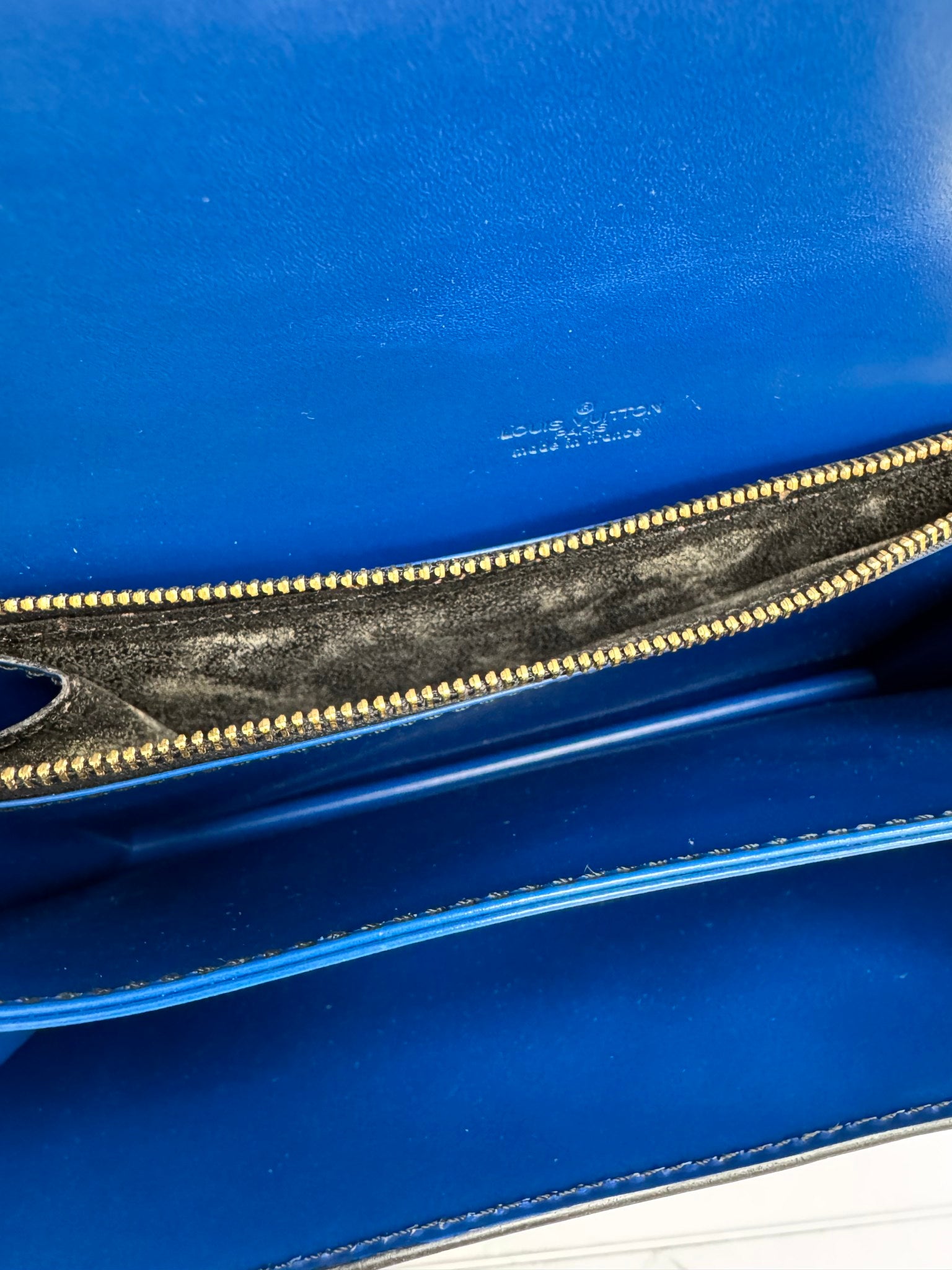 Louis Vuitton Black Epi And Blue Leather Friedland Shoulder Bag
