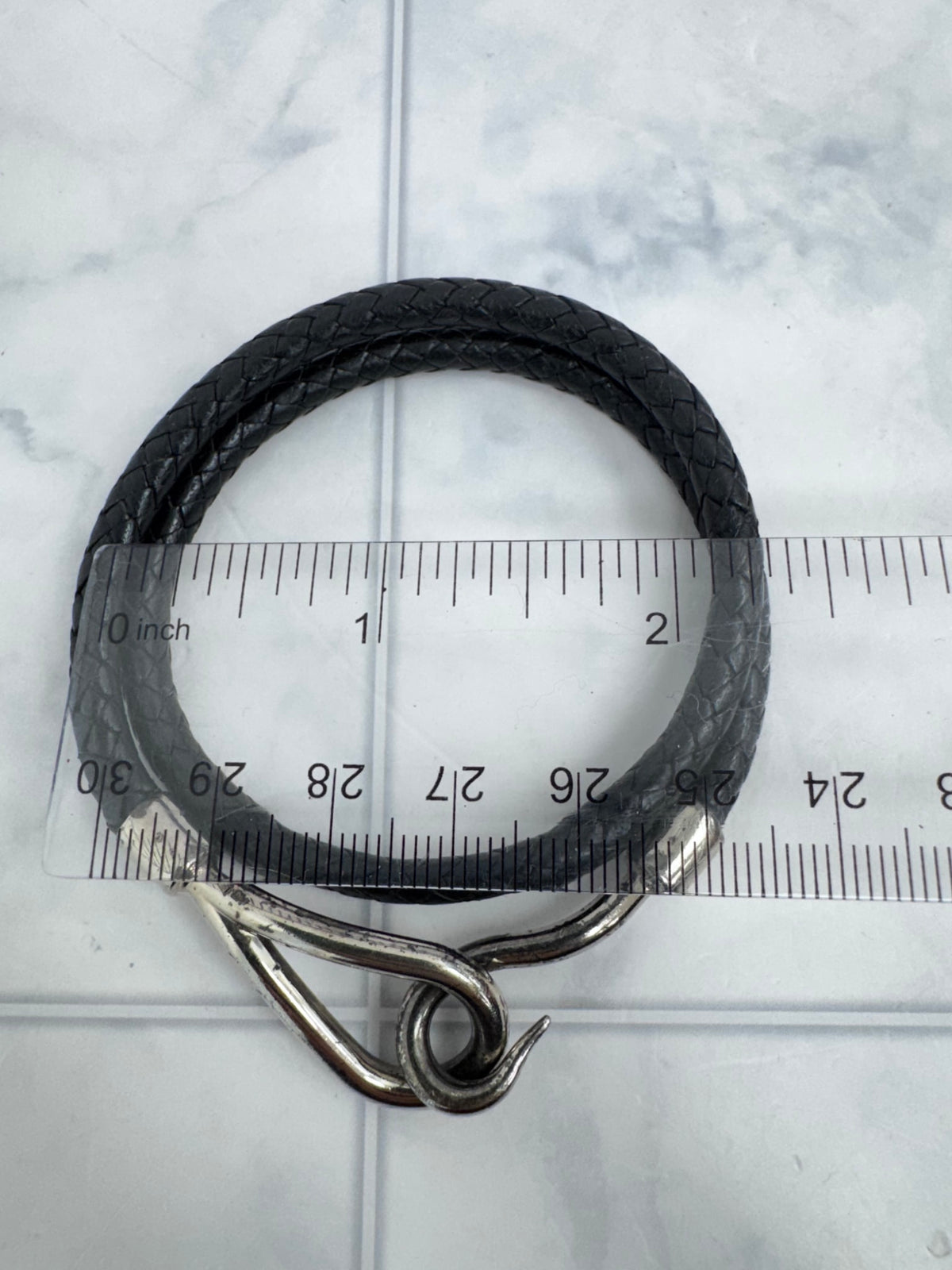 Hermes Black Leather Jumbo Double Tour Bracelet