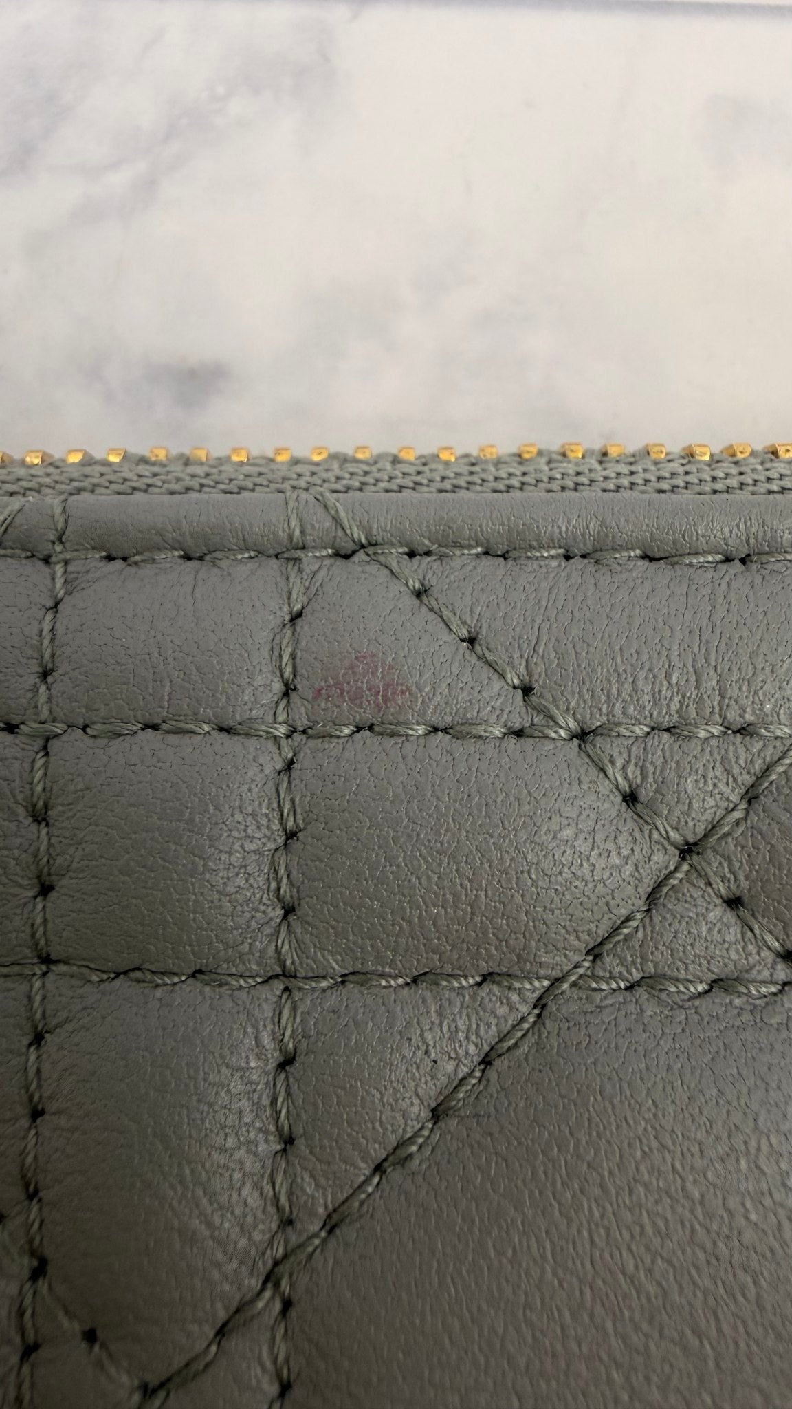 Christian Dior Grey Cannage Lambskin Leather My Astor Key Case 