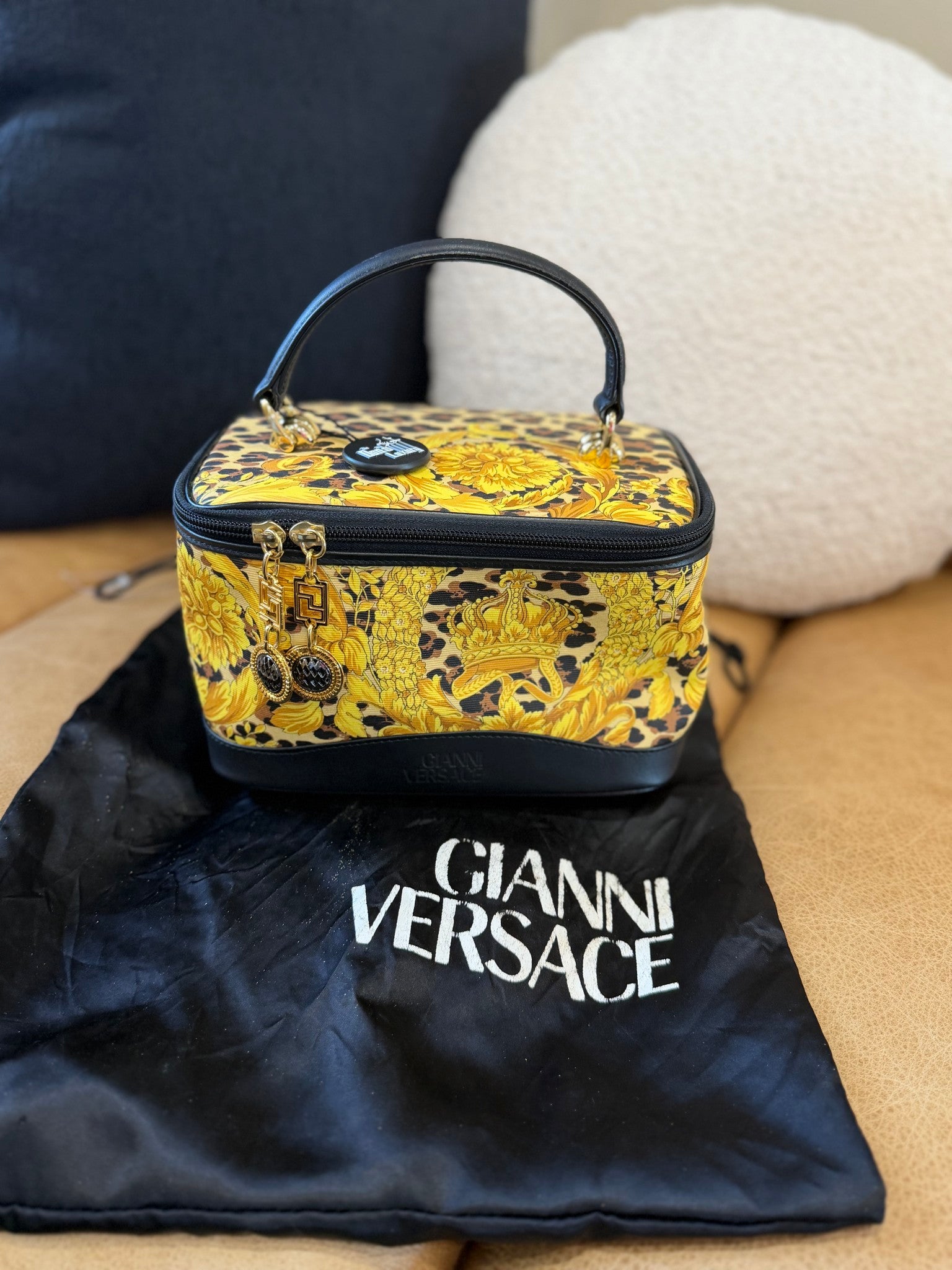 Versace Baroque Print Coated Canvas Vanity Top Handle