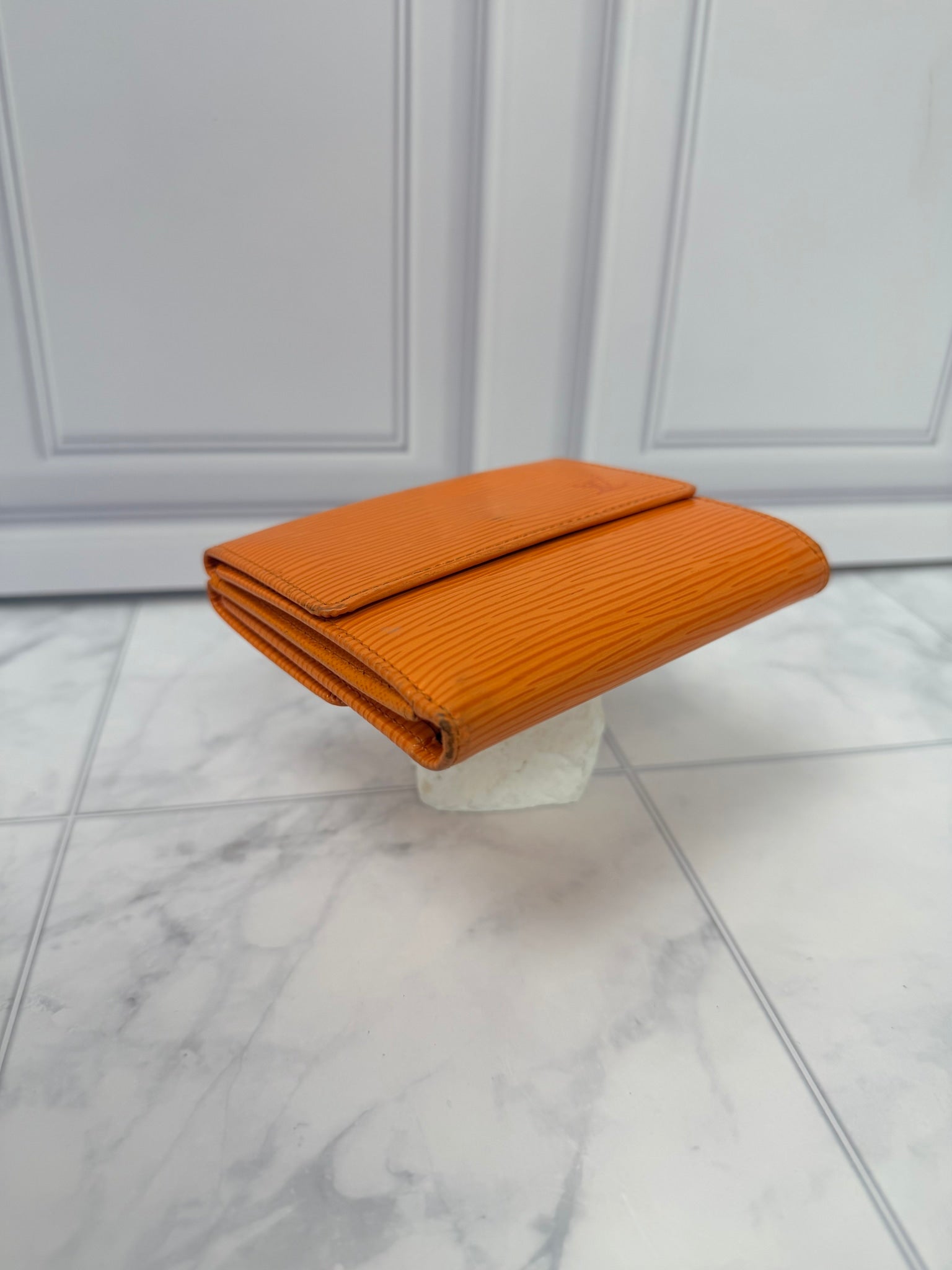 Louis Vuitton Orange Epi Leather  Compact Wallet 