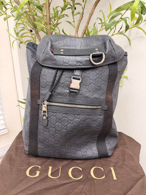 Gucci Black Guccissima Leather Backpack