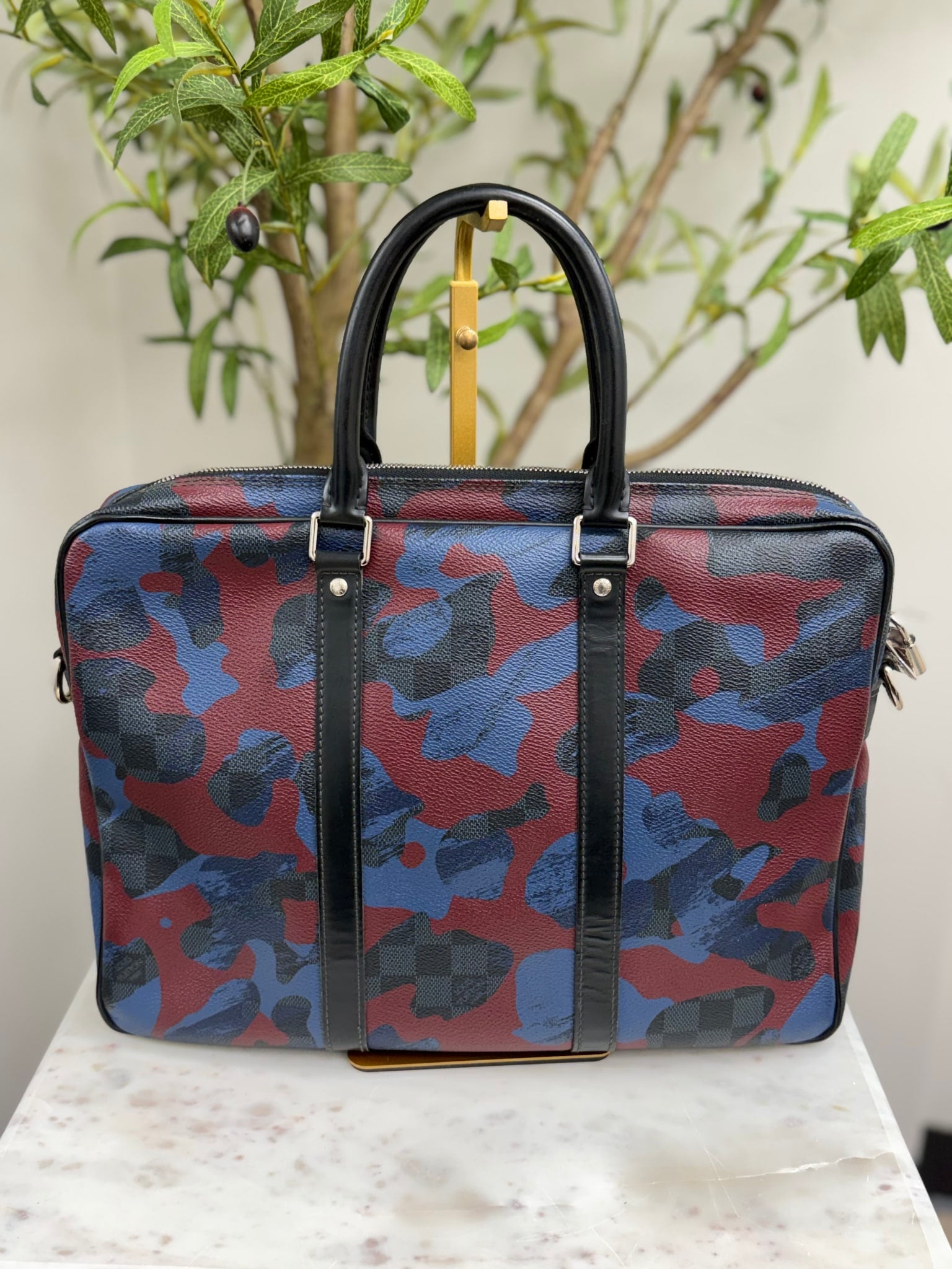 Louis Vuitton Camouflage Damier Colbalt Porte Documents Voyage PM Bag