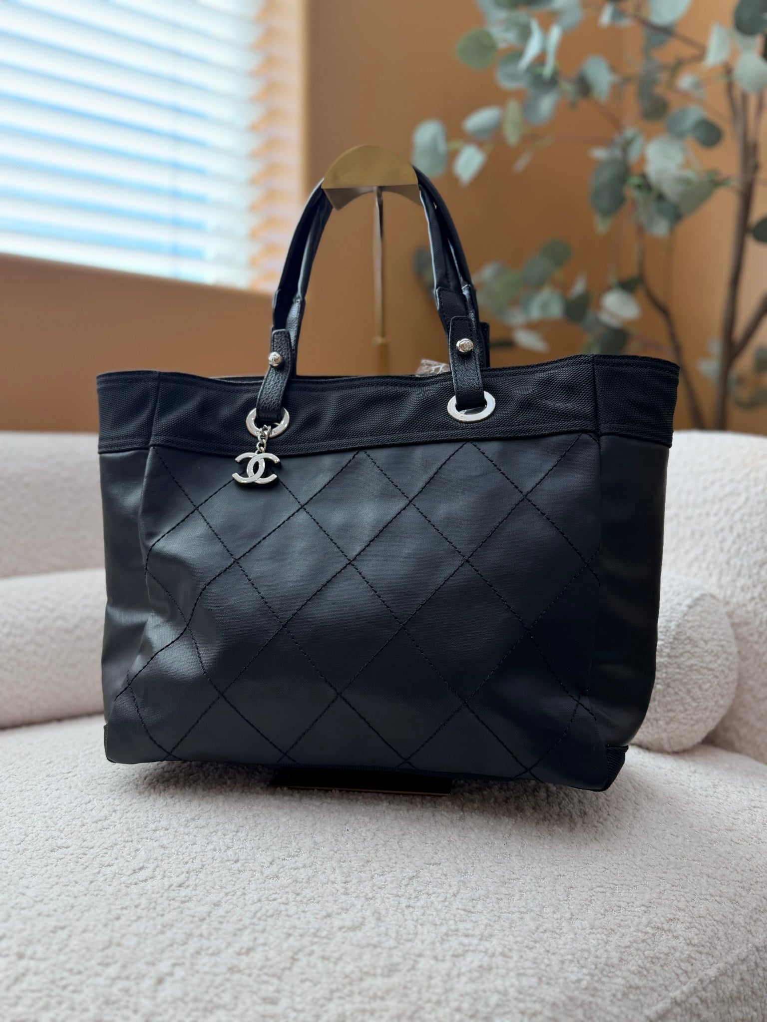 Chanel Black Quilted Paris Biarritz Tote Bag GM