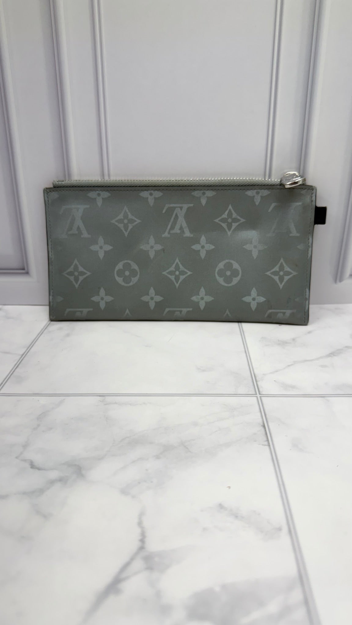 Louis Vuitton Silver Monogram Satellite Alpha Pouch