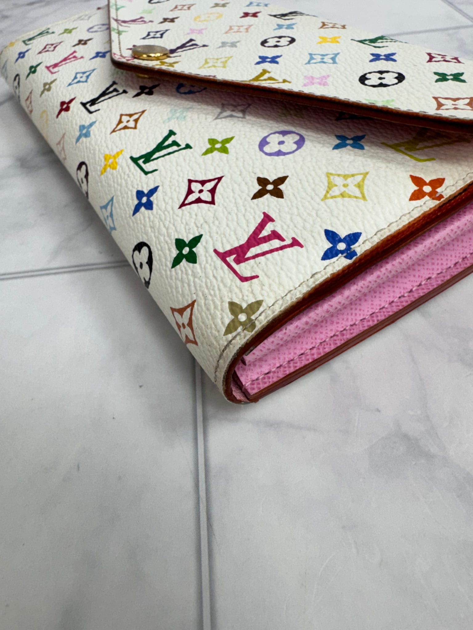 Louis Vuitton White Monogram Multicolor Sarah Long Wallet