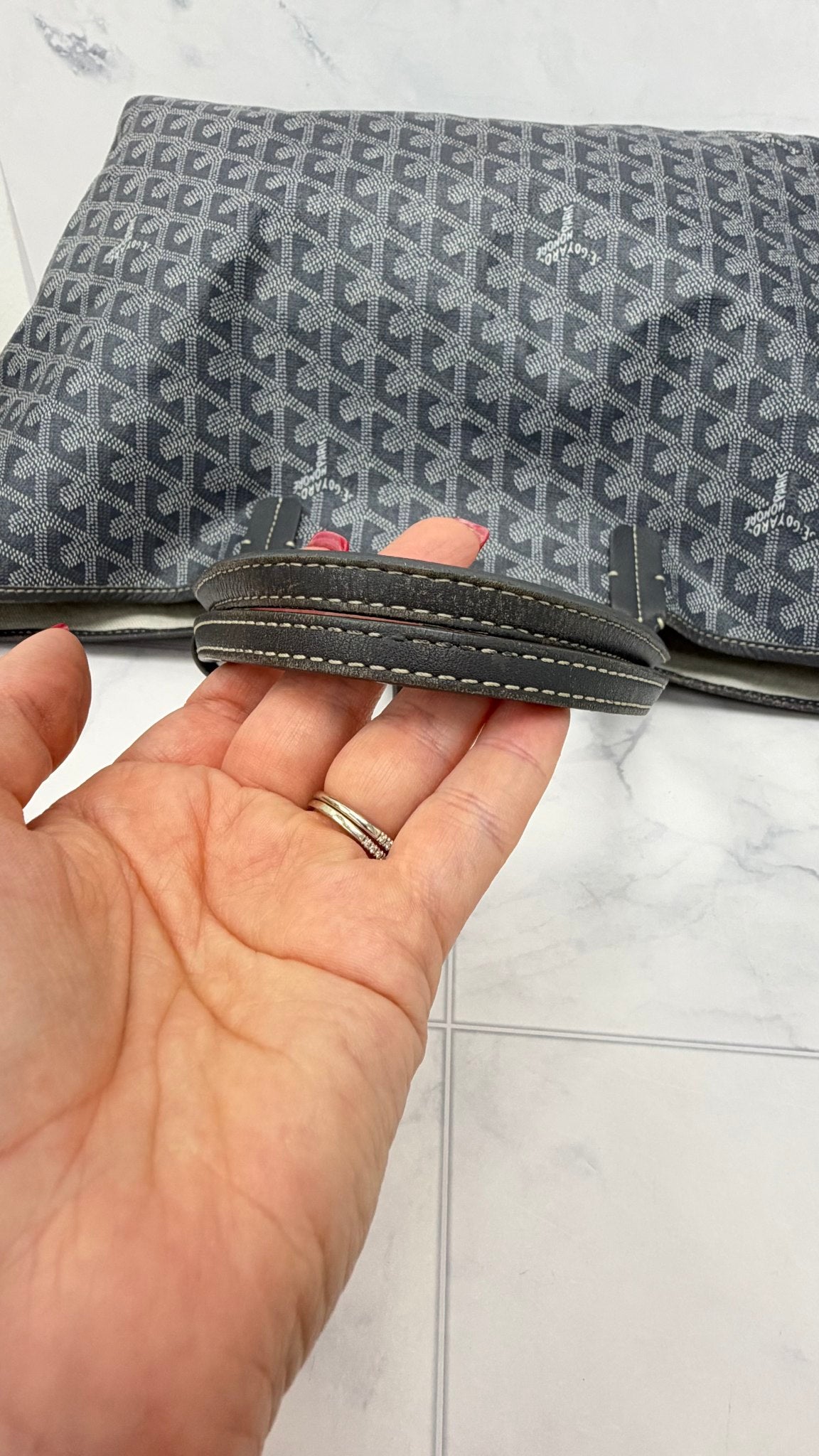 Goyard Grey Coated Canvas St Louis PM Tote Handbag