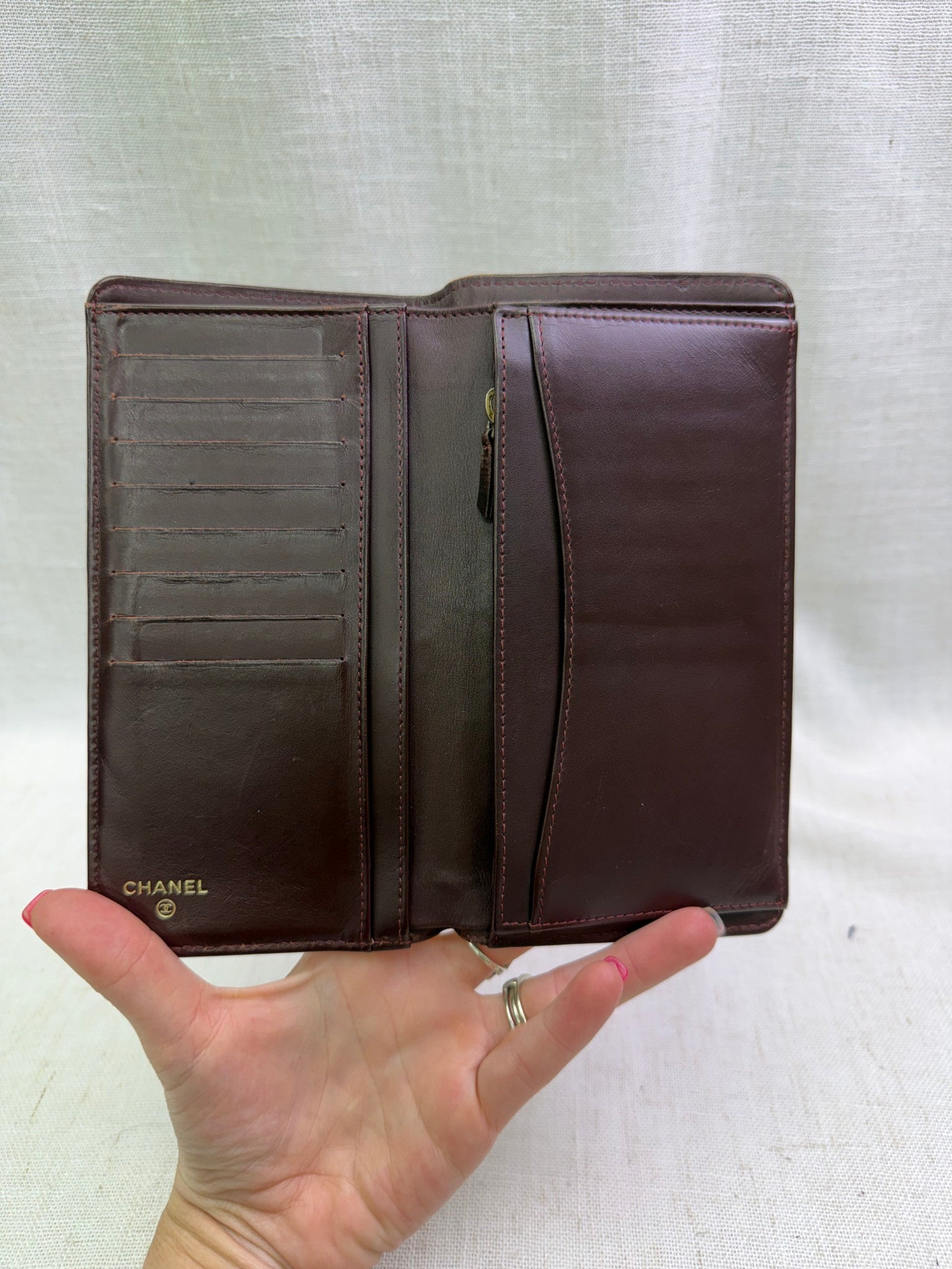 Chanel Black Quilted Caviar Long Wallet