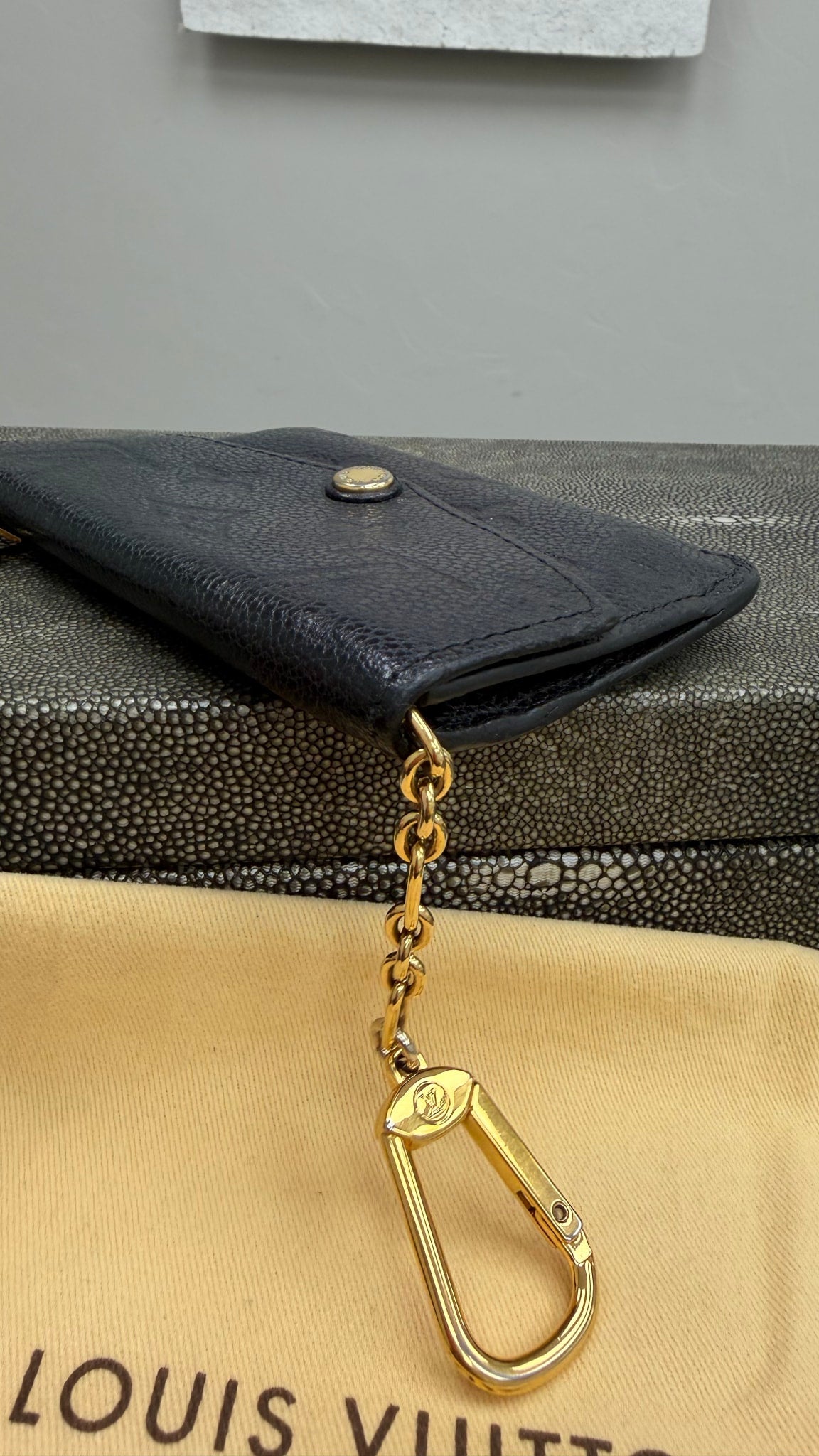 Louis Vuitton Black Empreinte Leather Pochette Cles